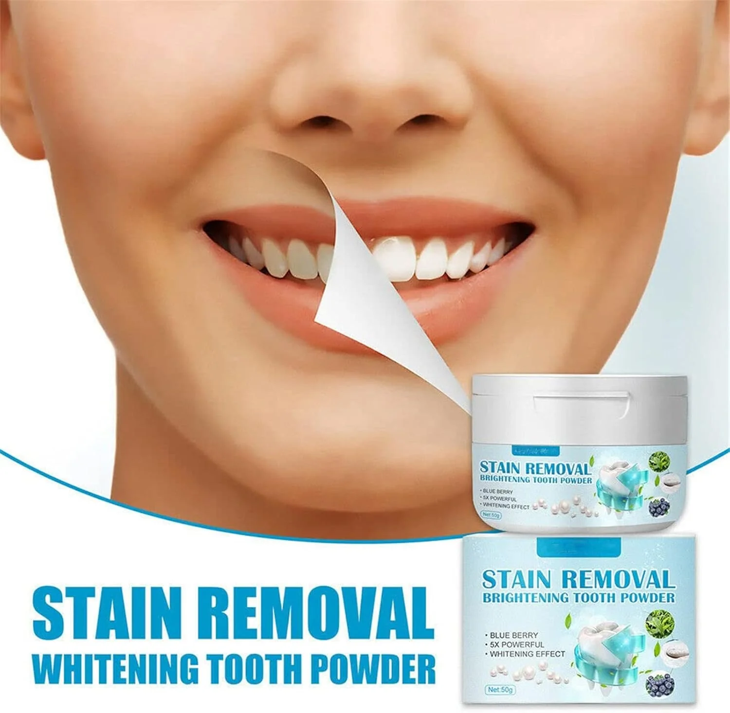 پودر دندان حاوی جوش شیرین، از بین برنده قوی لکه های دندان، پودر سفید کننده دندان، به طور موثر لکه های دندان را از بین می برد و تنفس را تازه می کند. بدون آسیب به مینای دندان یا لثه، 50 گرم (1 عدد)
