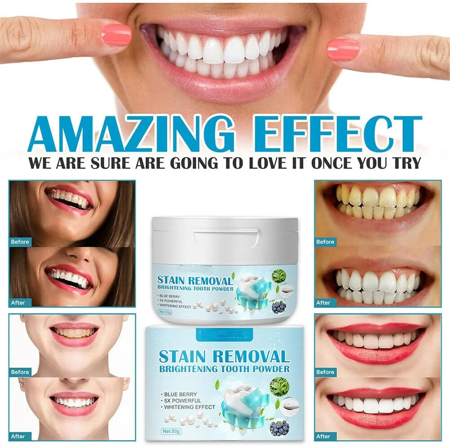 پودر دندان حاوی جوش شیرین، از بین برنده قوی لکه های دندان، پودر سفید کننده دندان، به طور موثر لکه های دندان را از بین می برد و تنفس را تازه می کند. بدون آسیب به مینای دندان یا لثه، 50 گرم (1 عدد)