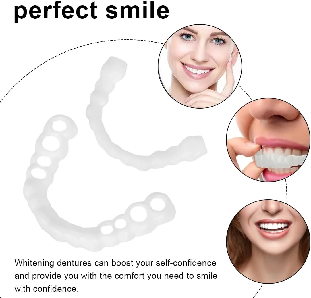 دندان مصنوعی HNJUSR، 1 جفت دندانپزشکی موقت، روکش دندان، دندان مصنوعی موقت بالا و پایین، لبخند بی نقص دندانی، با جعبه نگهداری برای مردان و زنان دندان مصنوعی HNJUSR، 1 جفت دندانپزشکی موقت، روکش دندان، دندان مصنوعی موقت بالا و پایین، لبخند بی نقص دندانی، با جعبه نگهداری برای مردان و زنان