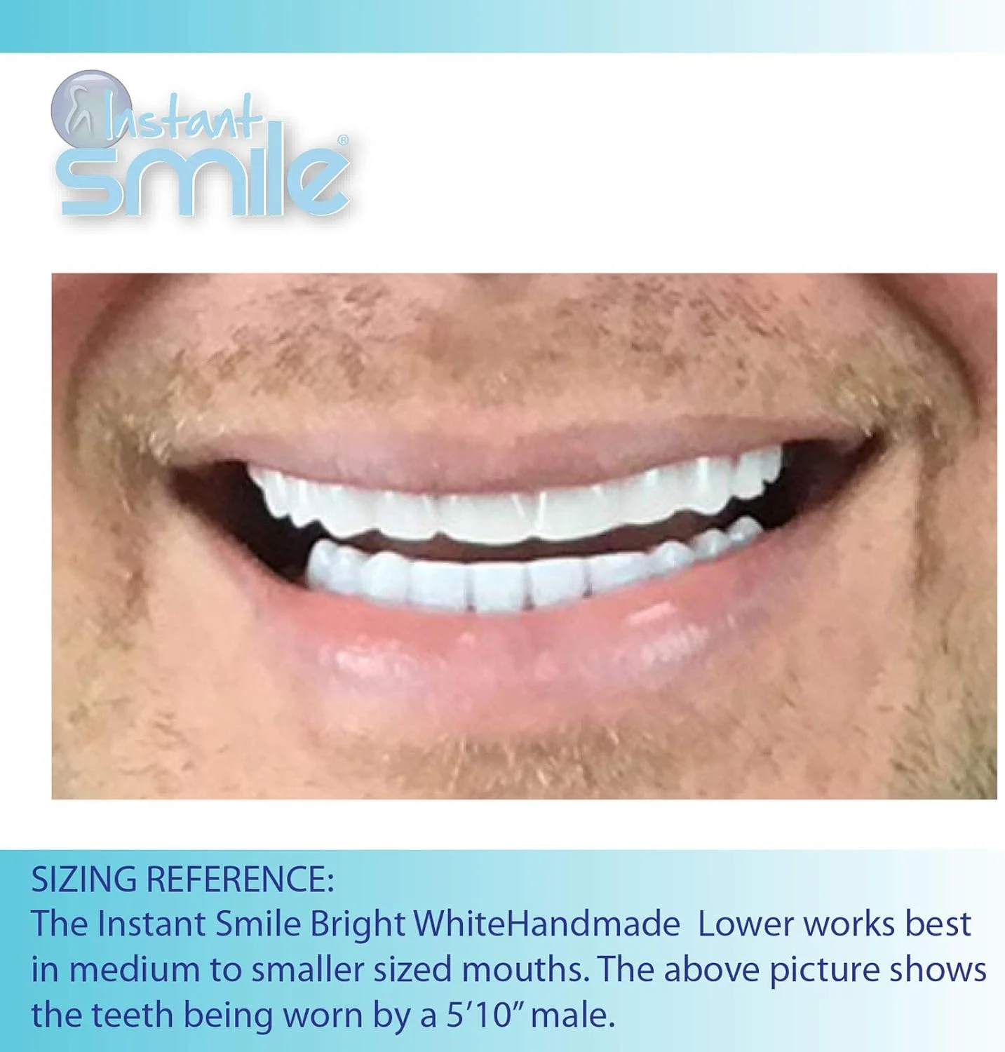 دندان های مصنوعی دست ساز برای لبخند فوری، رنگ سفید روشن، روکش راحت فک پایین، سایز مناسب برای اکثر افراد