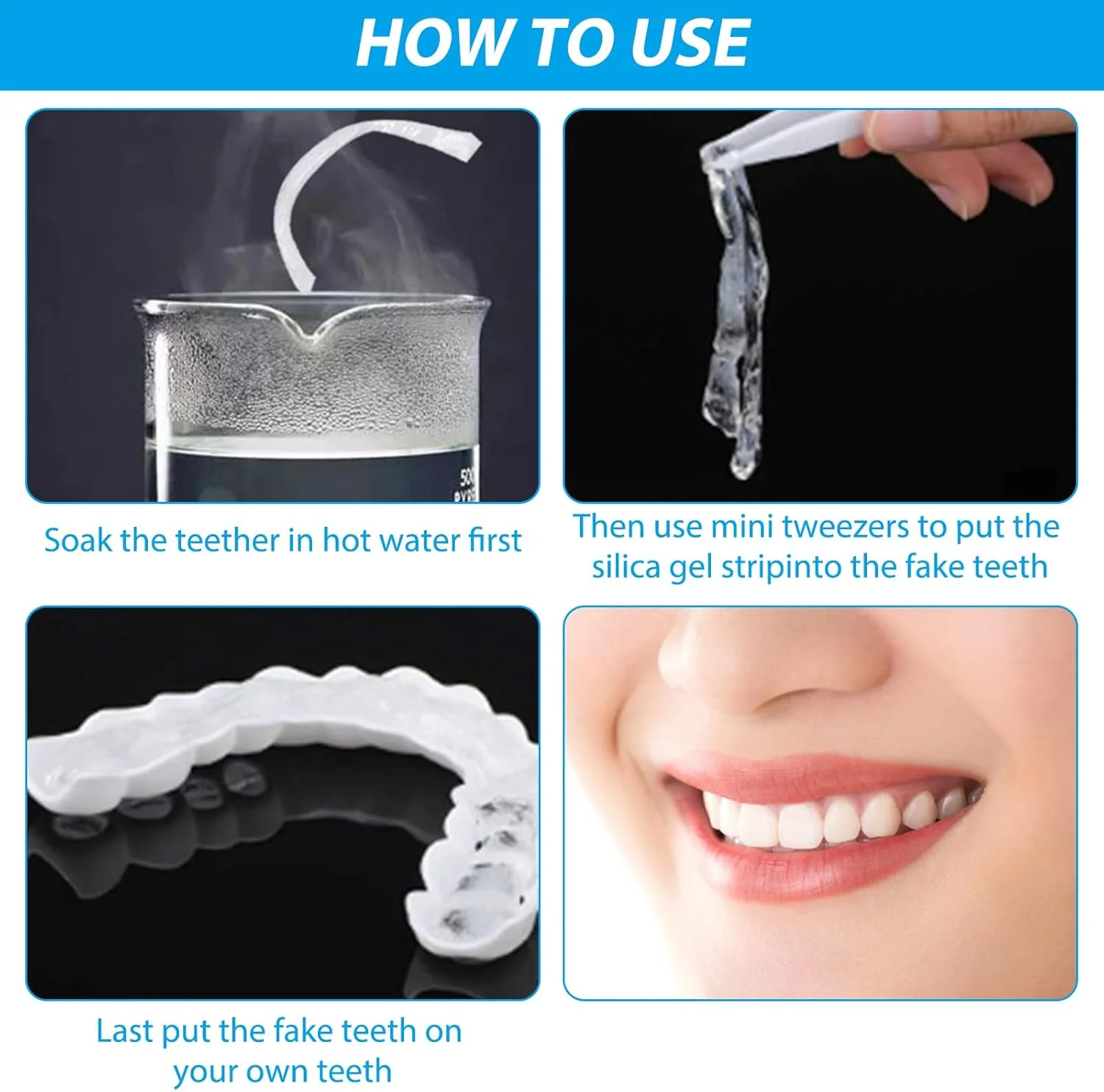 روکش دندان فوری لبخند، 1 جفت دندان مصنوعی فوری، دندان های بالا و پایین لبخند اعتماد به نفس راحت روکش دندان های زیبایی برای مردان و زنان روکش دندان فوری لبخند، 1 جفت دندان مصنوعی فوری، دندان های بالا و پایین لبخند اعتماد به نفس راحت روکش دندان های زیبایی برای مردان و زنان