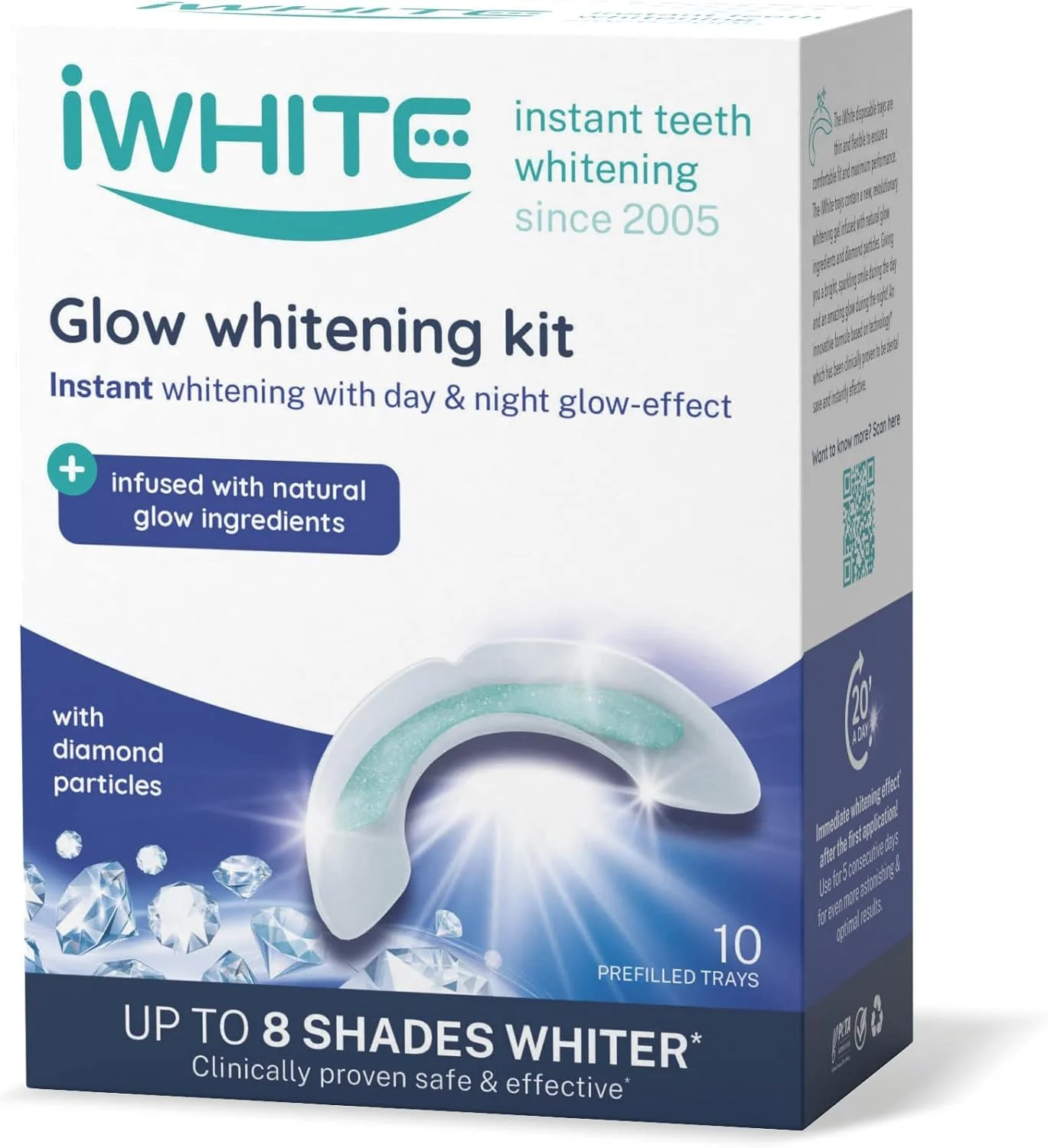 کیت سفید کننده دندان iWhite Glow با 10 قالب از پیش پر شده - غنی شده با مواد طبیعی درخشان کننده - سفید کننده فوری با اثر درخشش در تاریکی شب و روز کیت سفید کننده دندان iWhite Glow با 10 قالب از پیش پر شده - غنی شده با مواد طبیعی درخشان کننده - سفید کننده فوری با اثر درخشش در تاریکی شب و روز