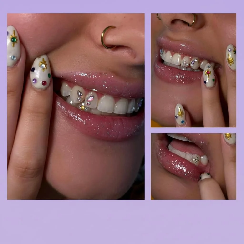 ست جواهرات دندان DIY، مجموعه شروع سنگ های قیمتی کریستالی برای تزئین دندان، ست لوازم جانبی درخشان لبخند آسان، شامل 120+ نگین، اپلیکاتور و ابزار برای مبتدیان