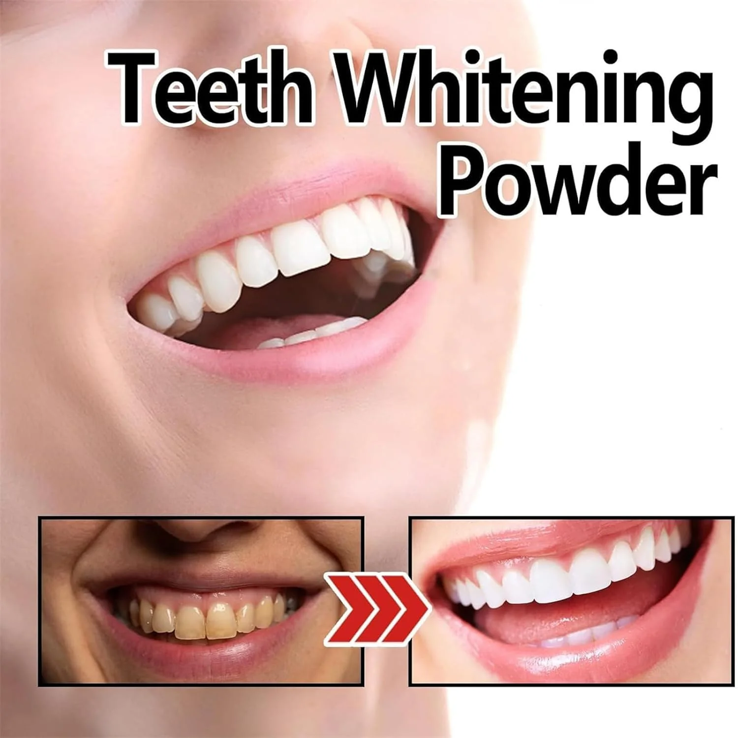 پودر سفید کننده طبیعی دندان KASTWAVE، پودر سفید کننده طبیعی دندان، پودر سفید کننده طبیعی دندان با نارگیل فعال، تمیز کننده عمیق دندان (2 عدد)