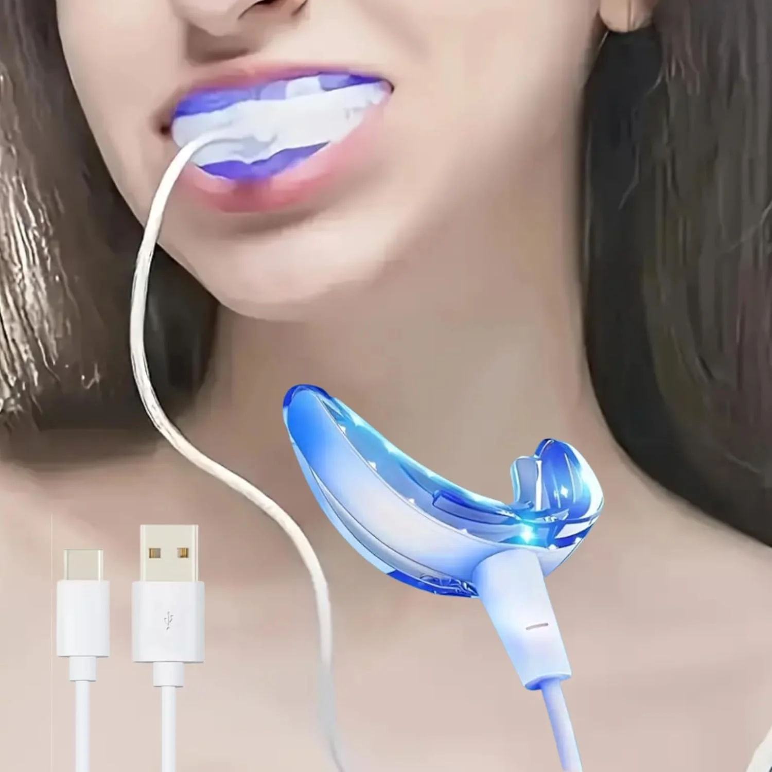 دستگاه سفید کننده دندان LED قابل حمل با نور آبی، از بین برنده سریع لکه و زردی دندان، فرمول بدون حساسیت، بدون بو، مناسب برای آقایان و بانوان دستگاه سفید کننده دندان LED قابل حمل با نور آبی، از بین برنده سریع لکه و زردی دندان، فرمول بدون حساسیت، بدون بو، مناسب برای آقایان و بانوان
