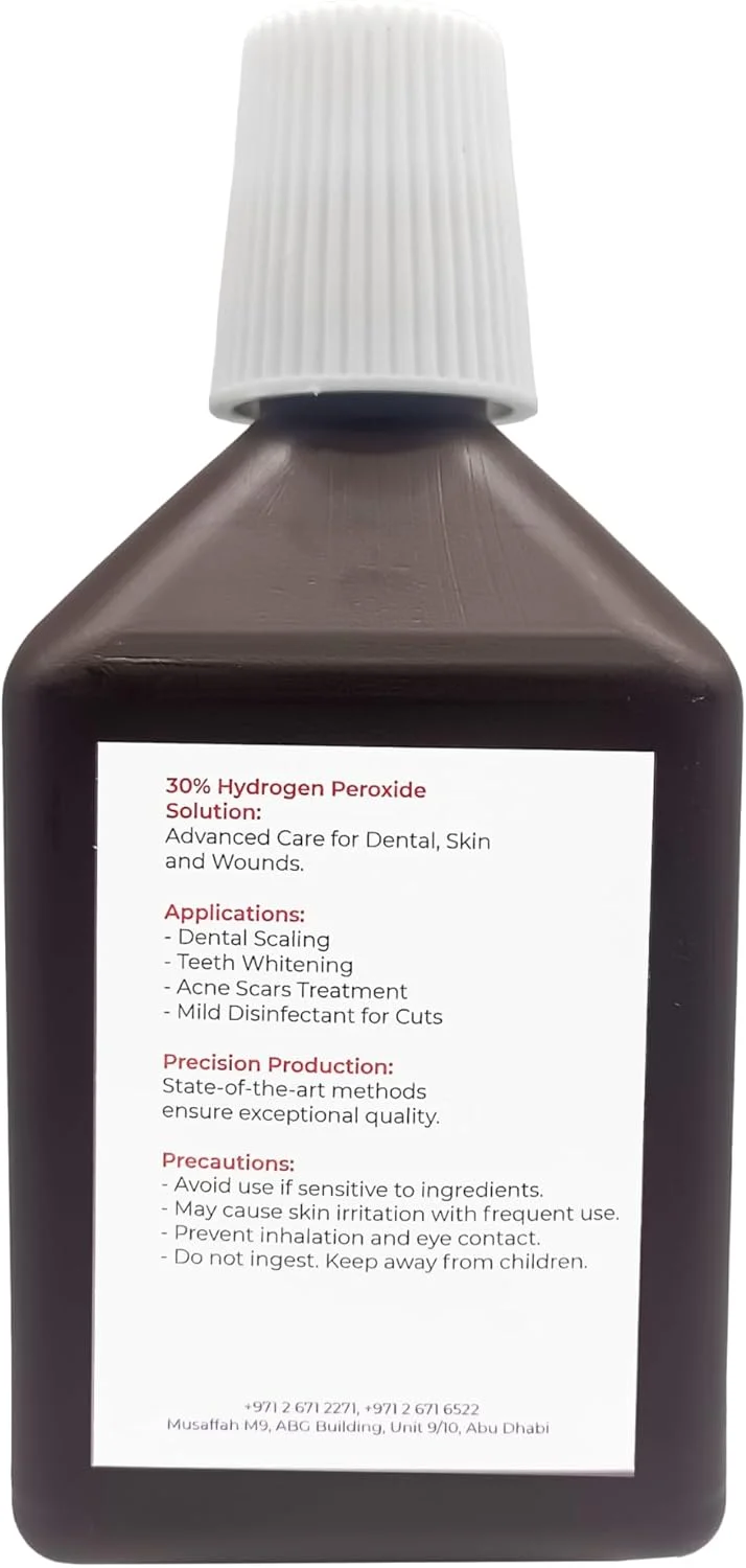 تجهیزات پزشکی کینگ ماریوت | محلول 30% هیدروژن پراکسید | جرم گیری دندان و سفید کردن دندان | درمان جای زخم آکنه | ضد عفونی کننده ملایم برای بریدگی ها و زخم های پوستی (30% (250 میلی لیتر)) تجهیزات پزشکی کینگ ماریوت | محلول 30% هیدروژن پراکسید | جرم گیری دندان و سفید کردن دندان | درمان جای زخم آکنه | ضد عفونی کننده ملایم برای بریدگی ها و زخم های پوستی (30% (250 میلی لیتر))