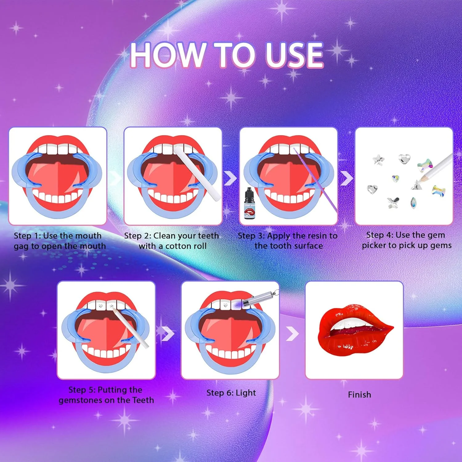 کیت نگین دندان Loeland، کیت جواهرات کریستالی DIY، کیت نگین دندان شیک و حرفه ای برای دندان، کیت استارتر جواهرات دندان کیت نگین دندان Loeland، کیت جواهرات کریستالی DIY، کیت نگین دندان شیک و حرفه ای برای دندان، کیت استارتر جواهرات دندان