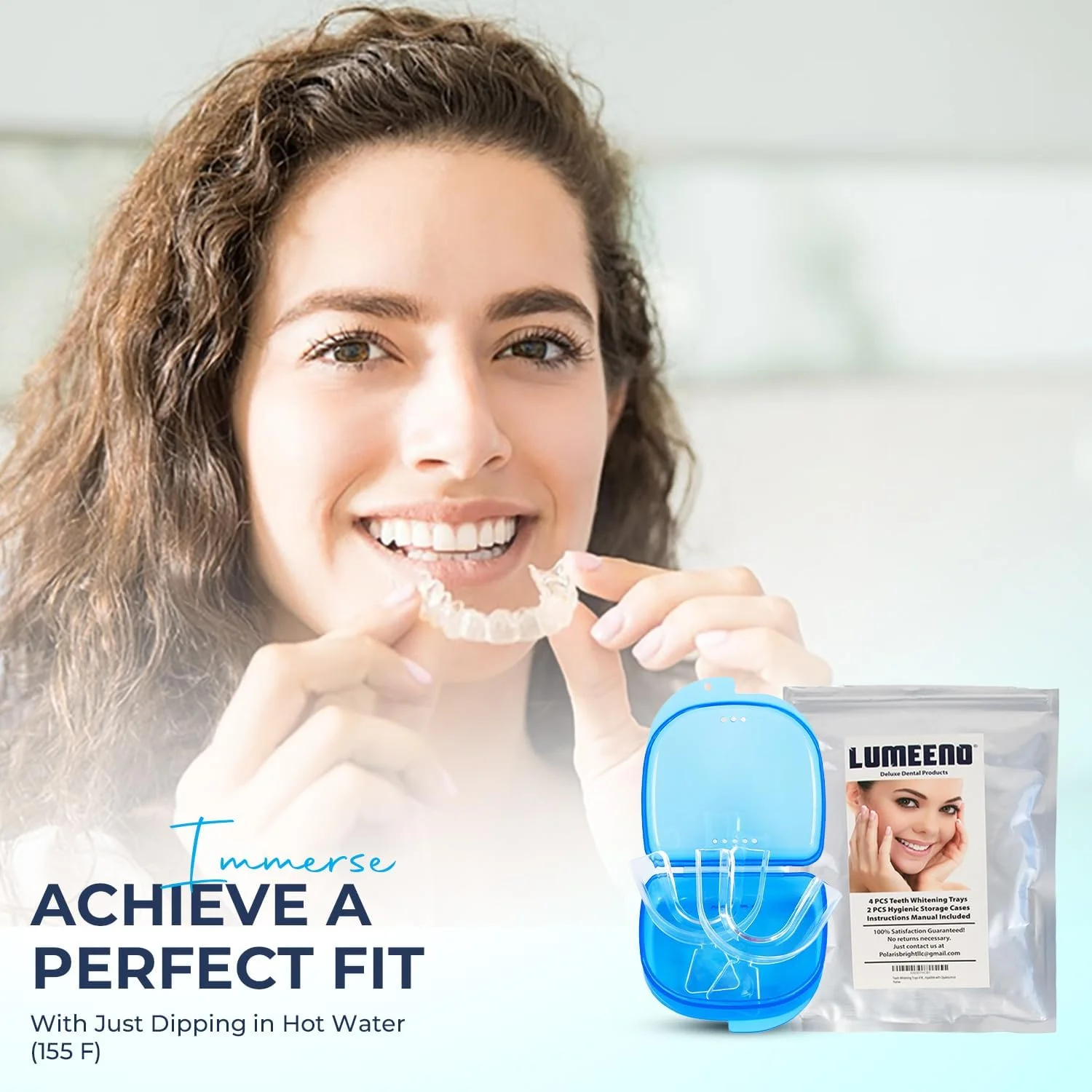 قالب های سفید کننده دندان ترموفرمینگ (2 جفت) قالب های دندانی دهان برای سفید کردن دندان قالب های سفید کننده دندان ترموفرمینگ (2 جفت) قالب های دندانی دهان برای سفید کردن دندان