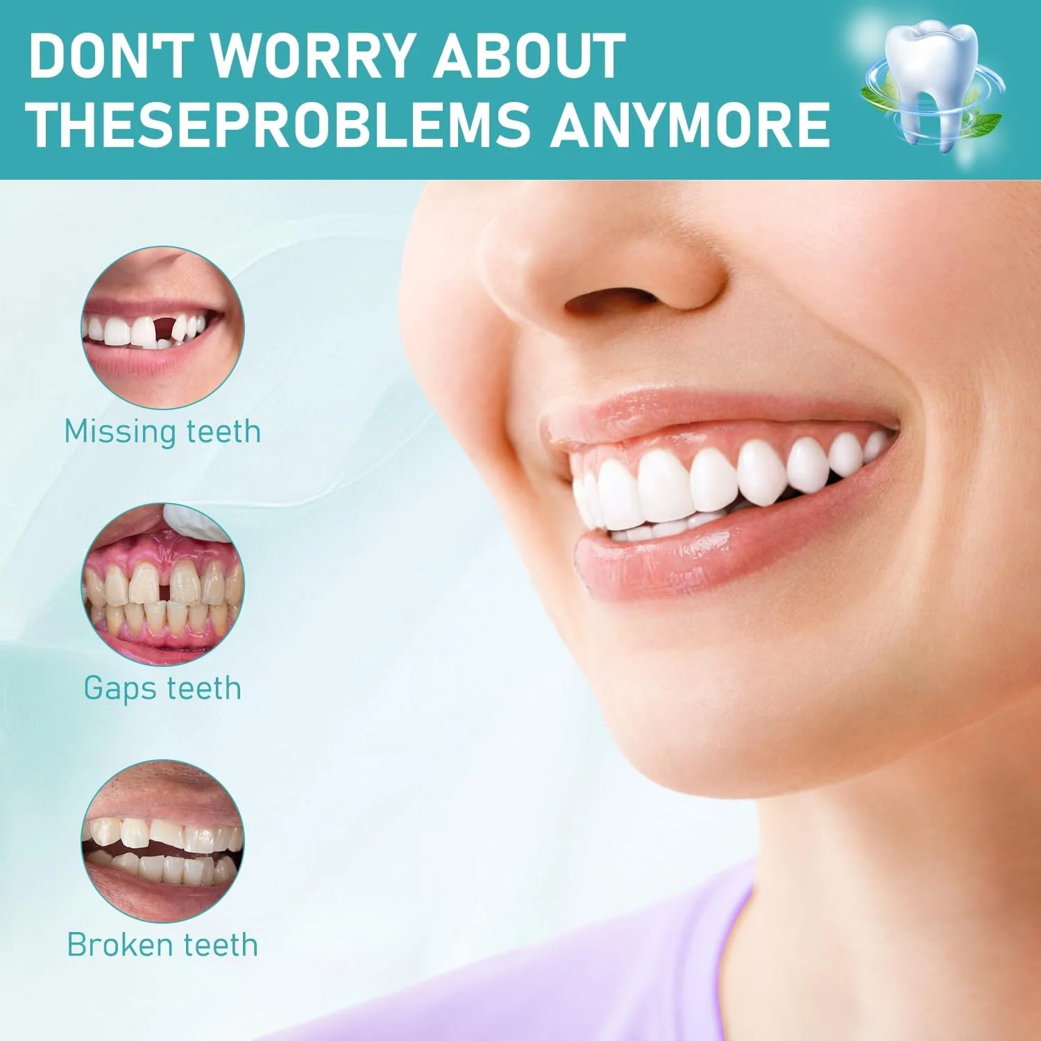 دو عدد دندان مصنوعی Minceetbien، ست آستری سیلیکونی دندان مصنوعی Minceetbien، دندان مصنوعی فشاری قابل تنظیم، کیت دندان مصنوعی بالا و پایین، برای هر شکل دهان دو عدد دندان مصنوعی Minceetbien، ست آستری سیلیکونی دندان مصنوعی Minceetbien، دندان مصنوعی فشاری قابل تنظیم، کیت دندان مصنوعی بالا و پایین، برای هر شکل دهان