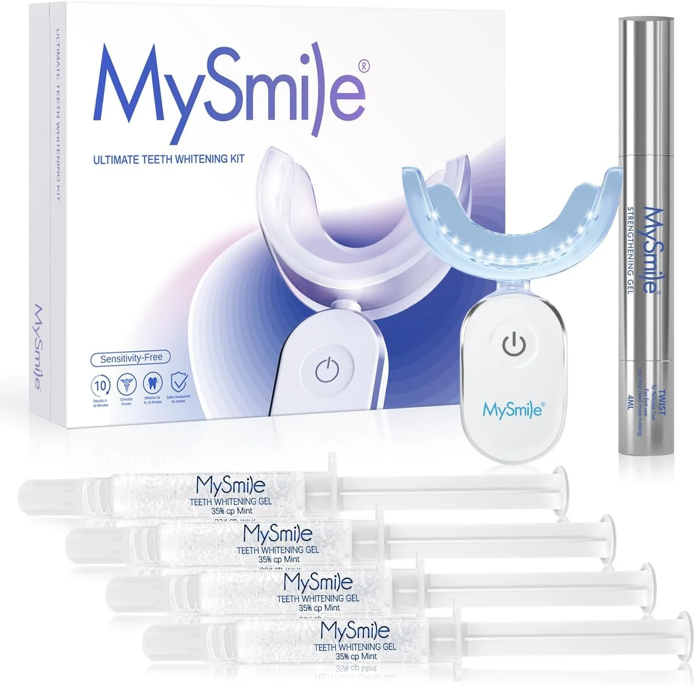 کیت سفید کننده دندان MySmile Deluxe با نور 28 LED و ژل سفید کننده دندان 35% کاربامید پراکسید، کمک به از بین بردن لکه های ناشی از قهوه، نوشابه، آبمیوه و غذا کیت سفید کننده دندان MySmile Deluxe با نور 28 LED و ژل سفید کننده دندان 35% کاربامید پراکسید، کمک به از بین بردن لکه های ناشی از قهوه، نوشابه، آبمیوه و غذا