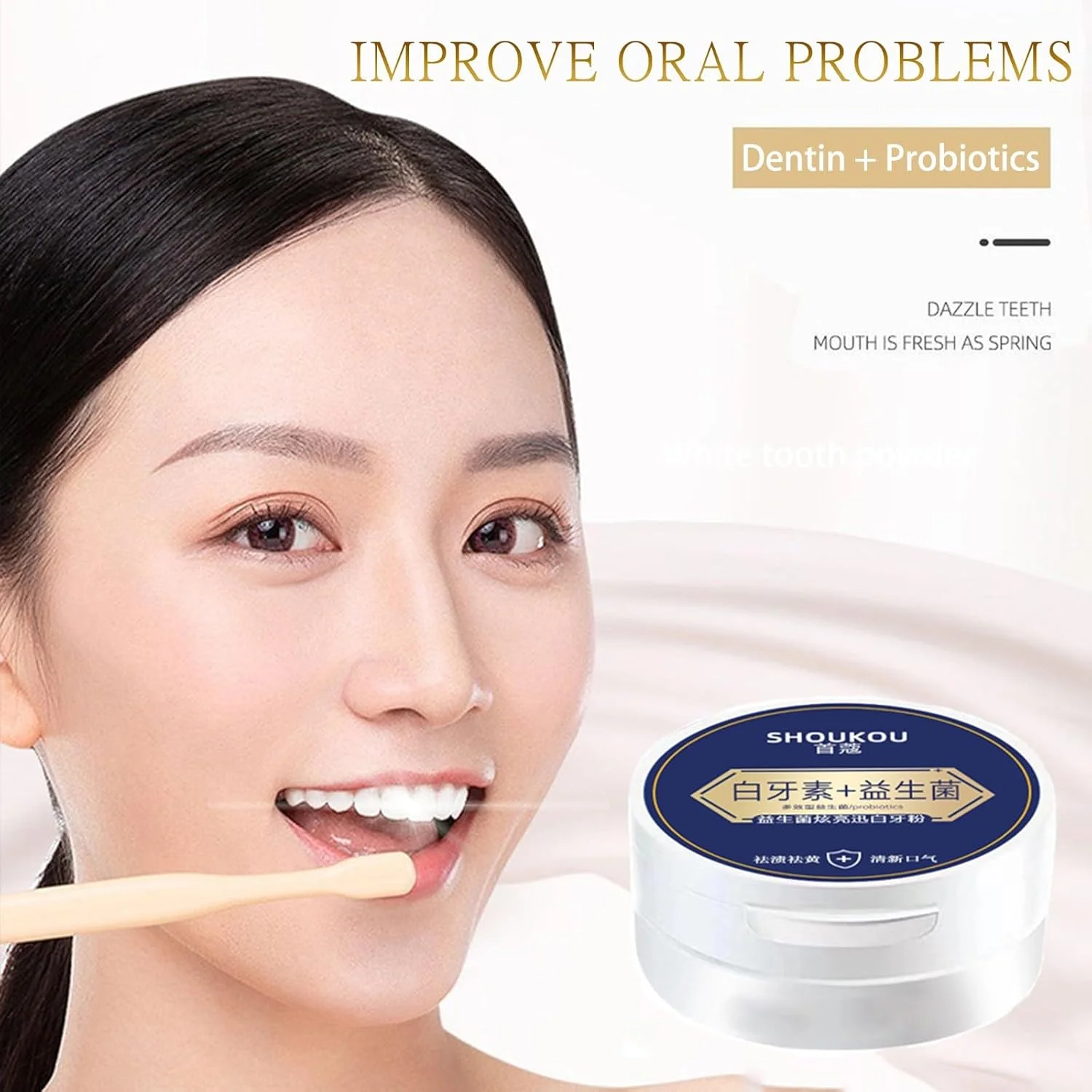 پودر دندان Miyanxi، پودر سفید کننده دندان، پودر سفید کننده دندان برای سفید کردن دندان، پودر دندان Miyanxi از بین برنده لکه، از بین برنده موثر لکه ها، حفظ تازگی دهان (4 عدد)