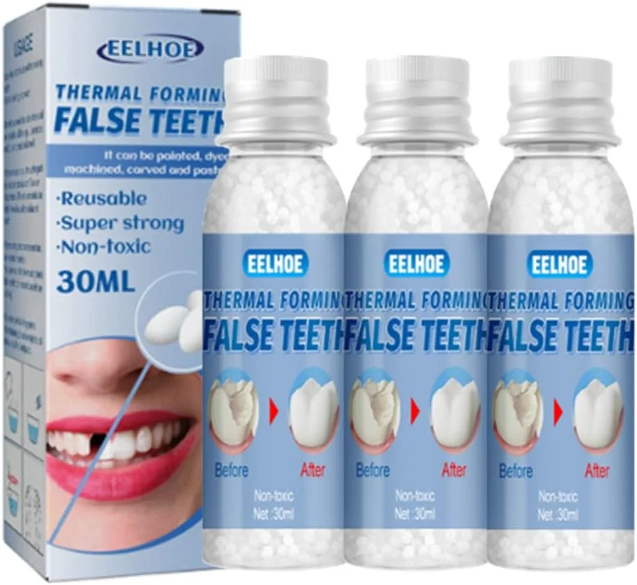 کیت ترمیم و شکل دهی دندان MEHARRY - کیت 30 میلی لیتری ترمیم دندان، کیت جایگزینی دندان برای دندان های از دست رفته، مهره های حرارتی DIY، لبخند مطمئن