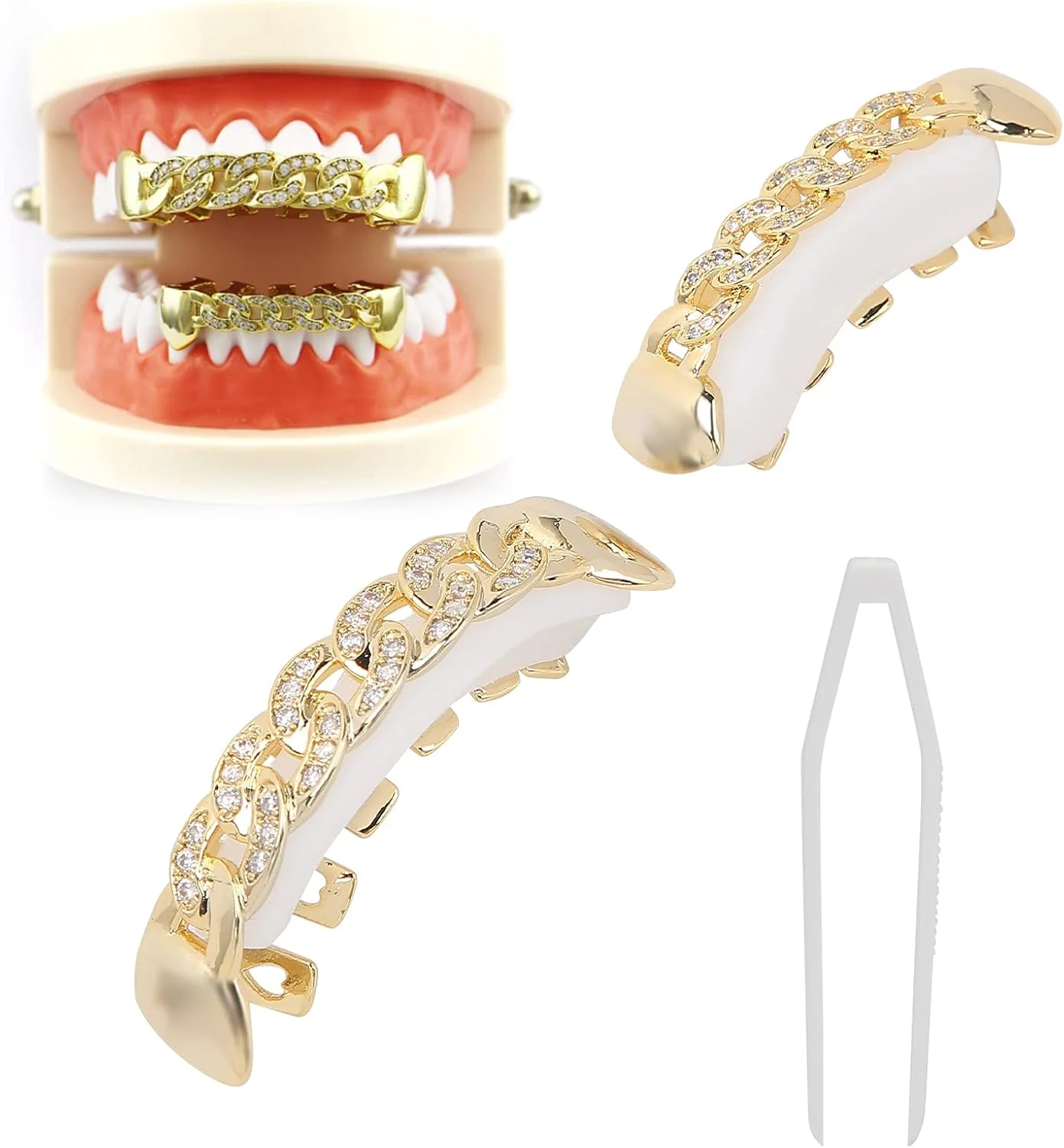 ست دندان مصنوعی، تکیه گاه های تزئینی دندان، تکیه گاه های دندانی هیپ هاپ، تزئینات دندانی هیپ هاپ (طلایی)