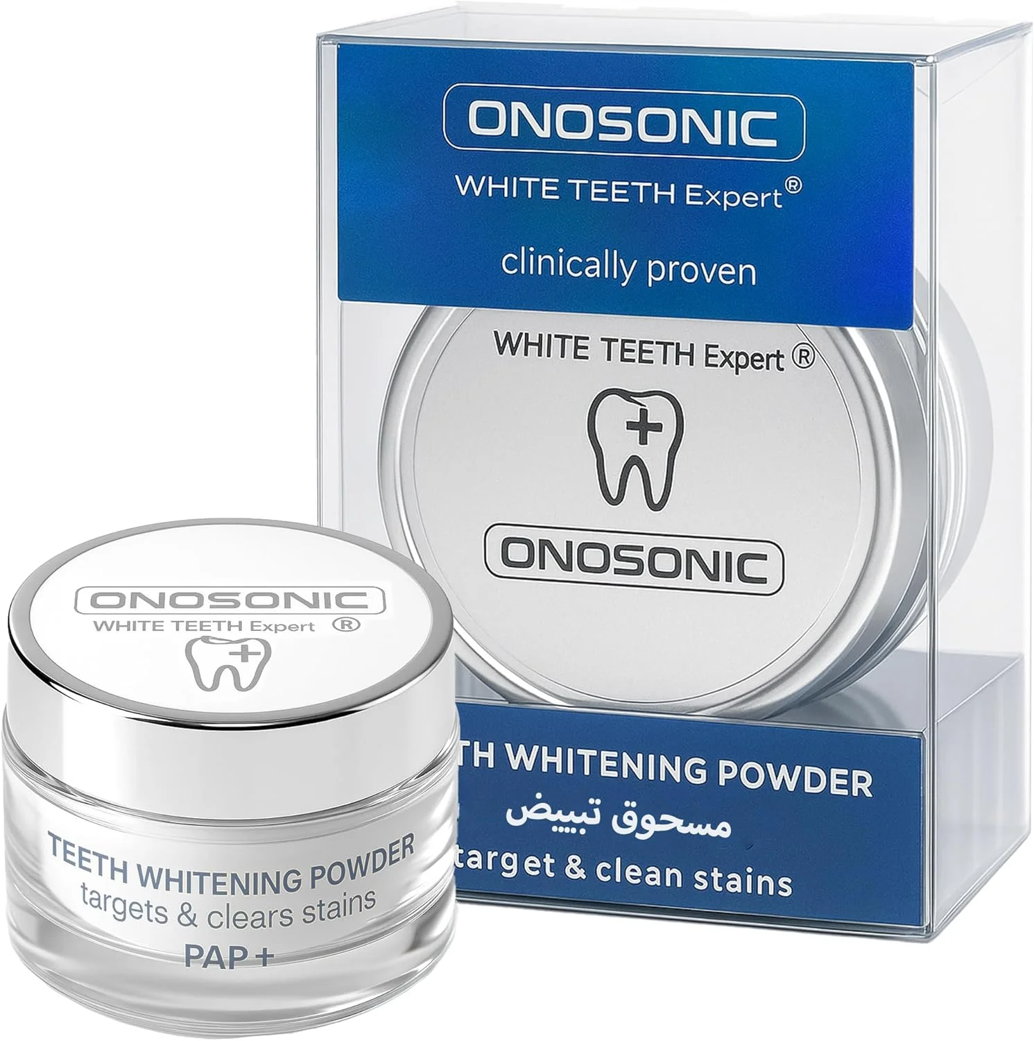 پودر سفید کننده دندان - فرمول PAP تایید شده توسط دندانپزشکان - ایمن برای مینای دندان، غیر سایشی، بدون ایجاد حساسیت - از بین بردن حرفه ای لکه ها با طعم نعناع خنک و تازه.