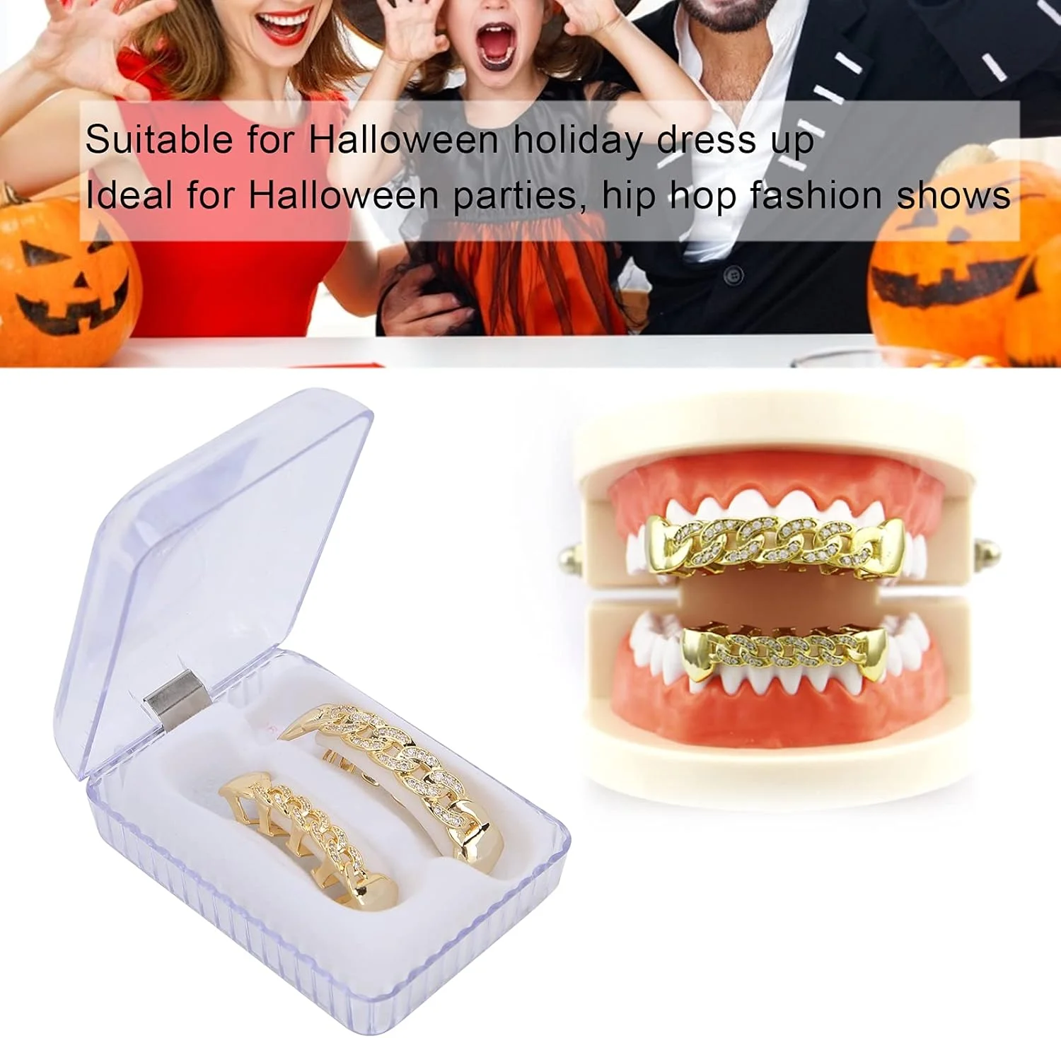 ست دندان مصنوعی، تکیه گاه های تزئینی دندان، تکیه گاه های دندانی هیپ هاپ، تزئینات دندانی هیپ هاپ (طلایی)