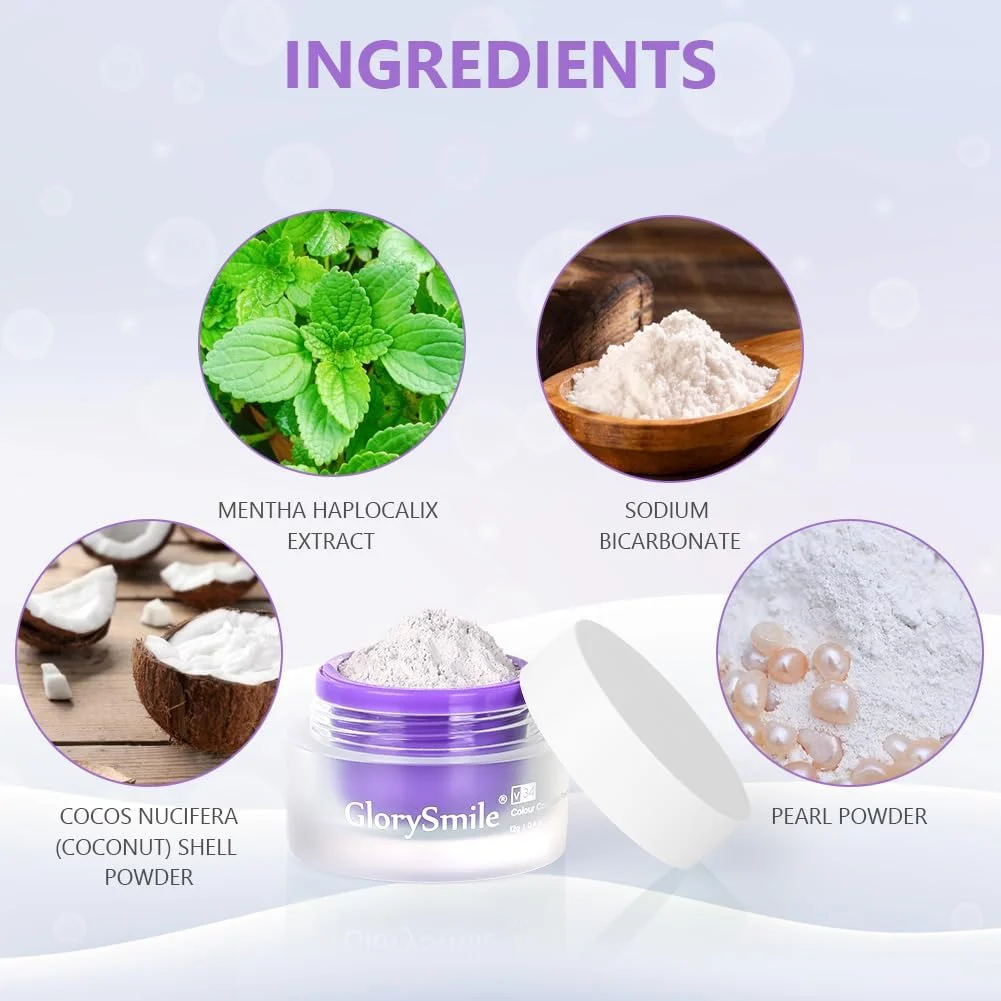 پودر سفید کننده دندان آفکاپ، 1 بسته 12 گرمی V34، پودر سفید کننده دندان، ایمن برای مینای دندان، بدون ایجاد حساسیت، از بین برنده لکه های دندان، سفید کننده دندان با طعم نعناع خنک برای از بین بردن لکه های قدیمی