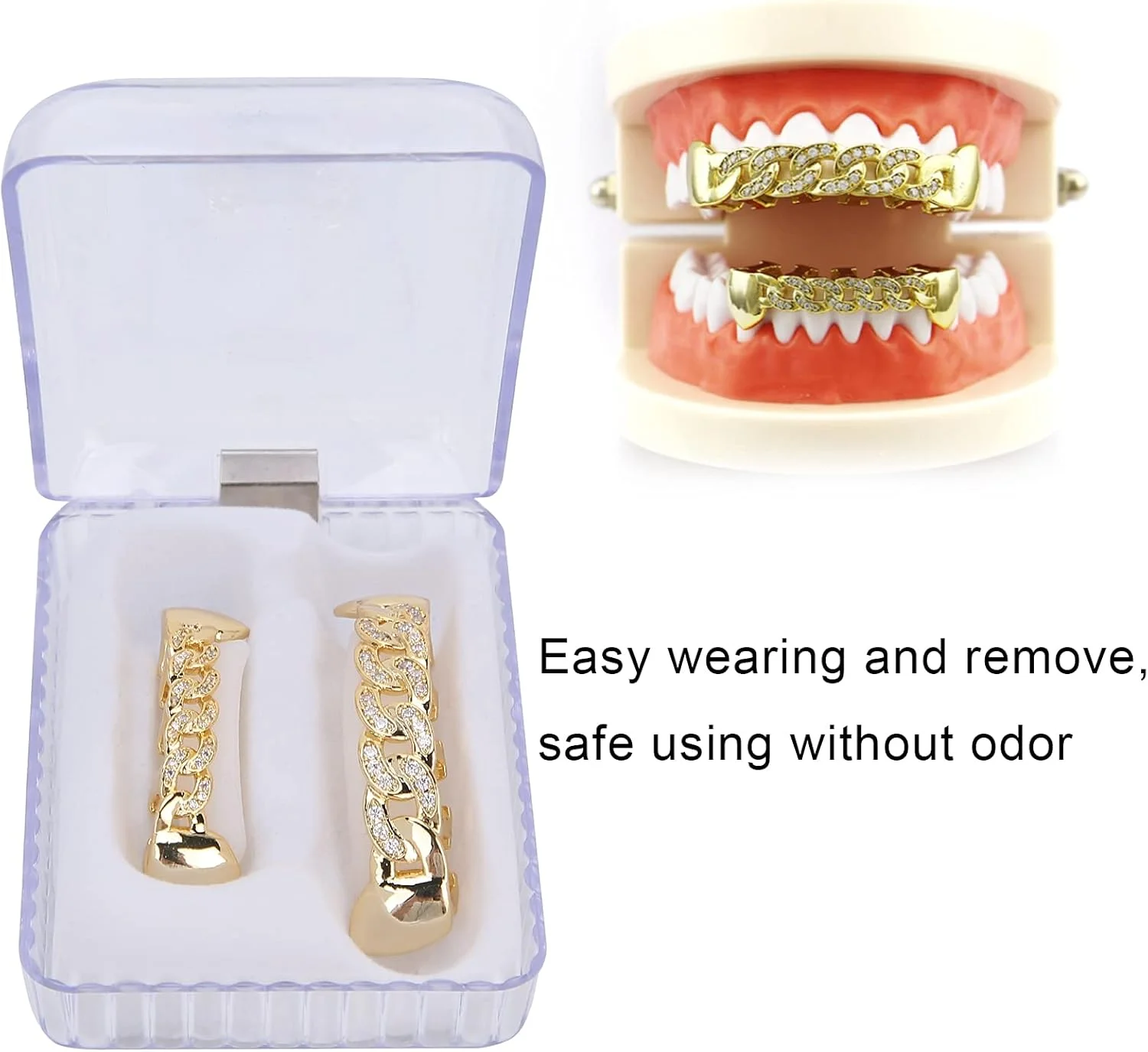 ست دندان مصنوعی، تکیه گاه های تزئینی دندان، تکیه گاه های دندانی هیپ هاپ، تزئینات دندانی هیپ هاپ (طلایی)