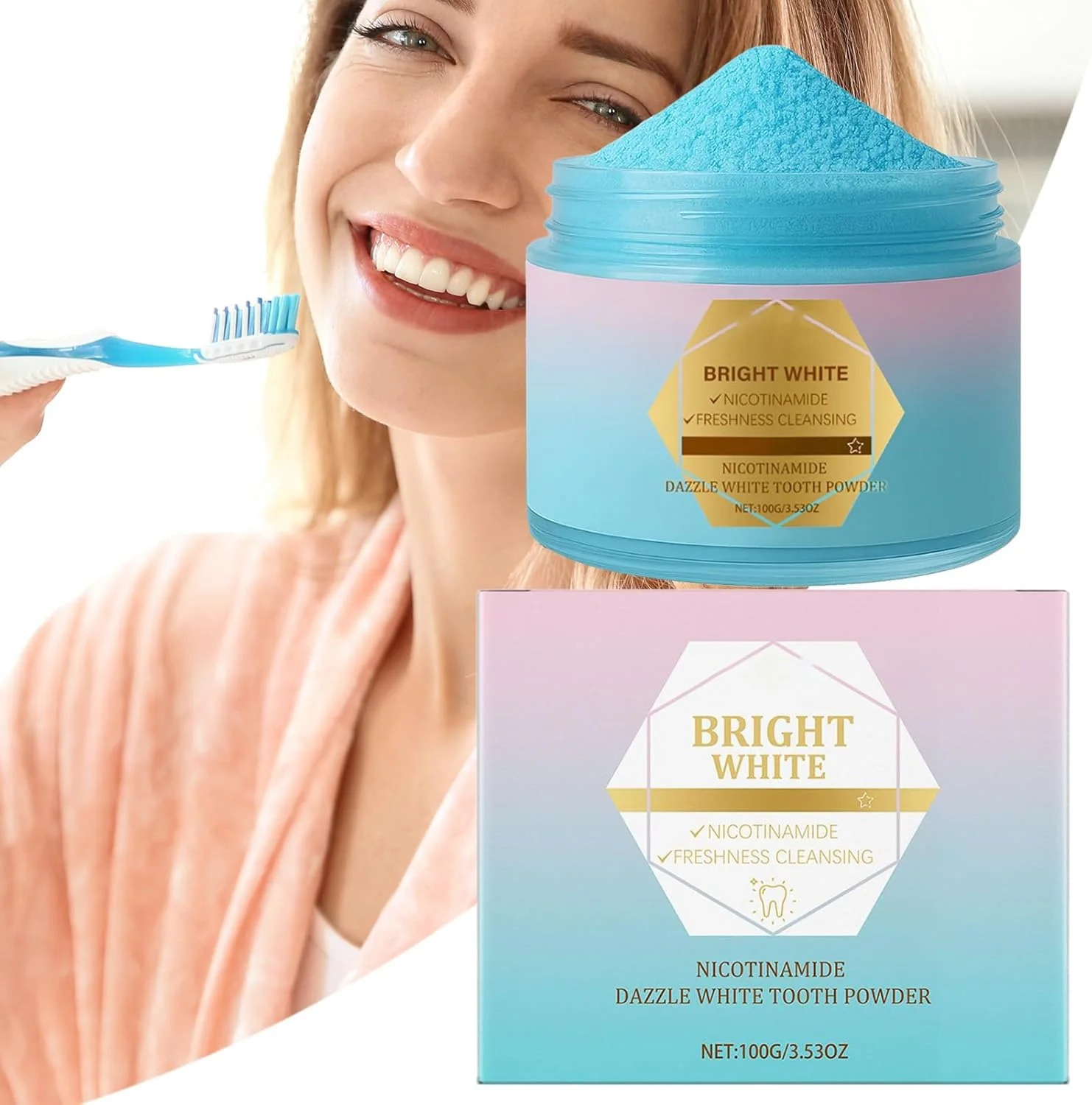 پودر دندان طبیعی - محافظت از بهداشت دندان | پودر دندان ملایم و ارگانیک برای بزرگسالان و سالمندان، خوشبو کننده دهان و کنترل بو