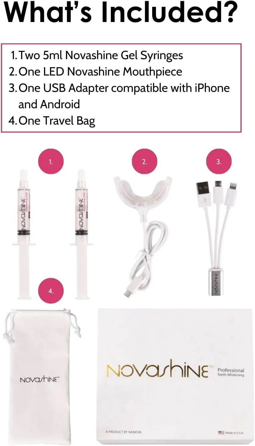 کیت سفید کننده دندان نواشاین با نور آبی LED پیشرفته