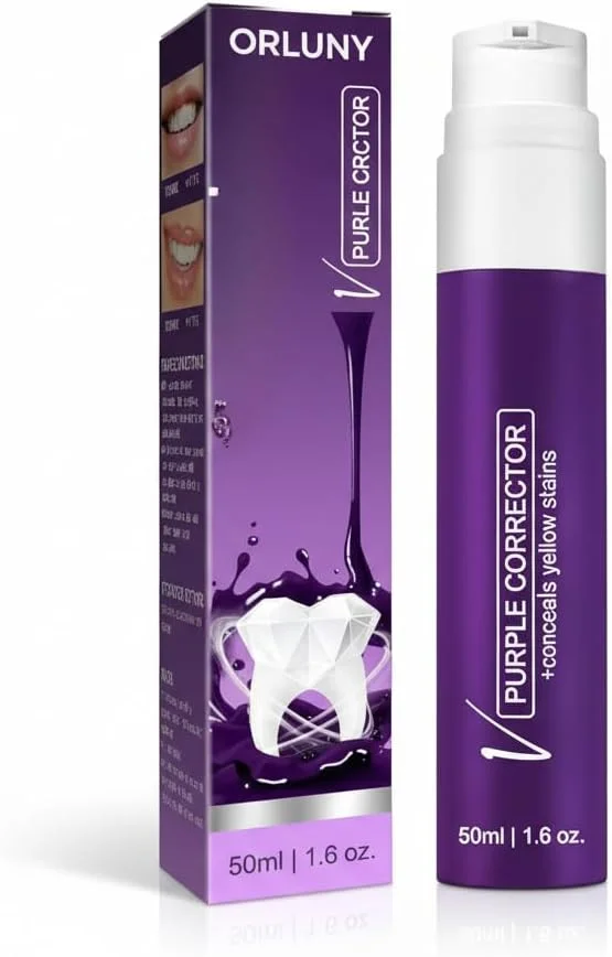 ژل سفید کننده دندان بنفش 50 میلی لیتر | اصلاح کننده رنگ برای لکه های زرد و پلاک | خمیر دندان روشن کننده فوری با فرمول خوشبو کننده دهان - مراقبت روزانه از دهان و دندان ژل سفید کننده دندان بنفش 50 میلی لیتر | اصلاح کننده رنگ برای لکه های زرد و پلاک | خمیر دندان روشن کننده فوری با فرمول خوشبو کننده دهان - مراقبت روزانه از دهان و دندان