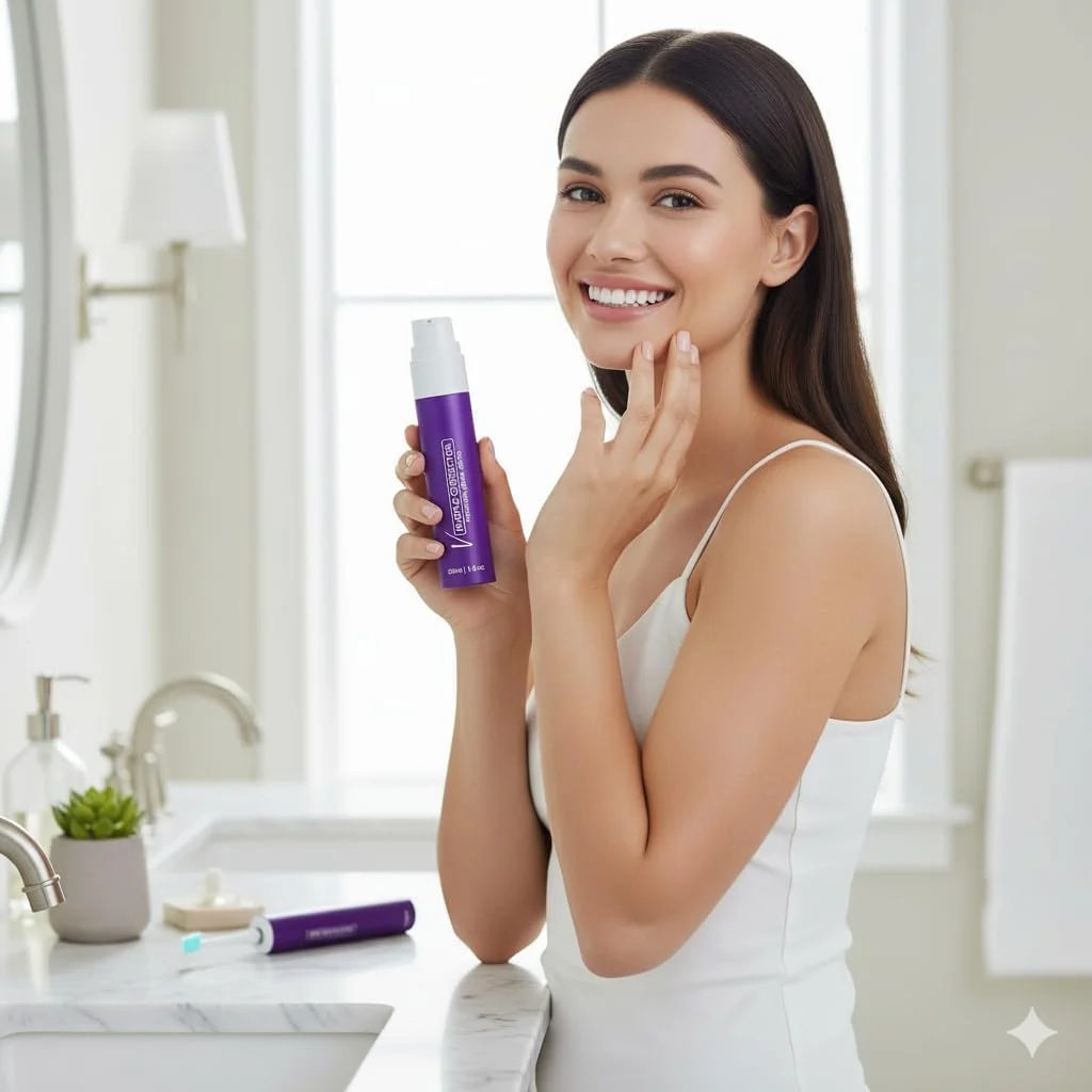 ژل سفید کننده دندان بنفش 50 میلی لیتر | اصلاح کننده رنگ برای لکه های زرد و پلاک | خمیر دندان روشن کننده فوری با فرمول خوشبو کننده دهان - مراقبت روزانه از دهان و دندان ژل سفید کننده دندان بنفش 50 میلی لیتر | اصلاح کننده رنگ برای لکه های زرد و پلاک | خمیر دندان روشن کننده فوری با فرمول خوشبو کننده دهان - مراقبت روزانه از دهان و دندان