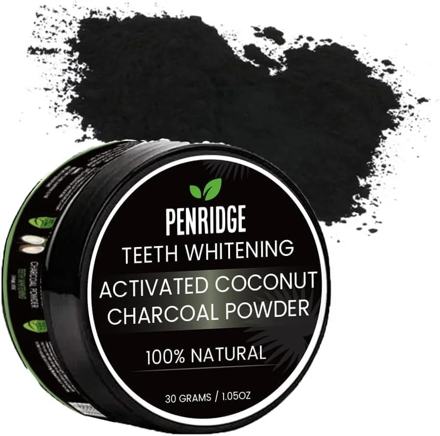 پودر سفید کننده دندان زغال نارگیل فعال شده Penridge، 100% طبیعی، 30 گرم