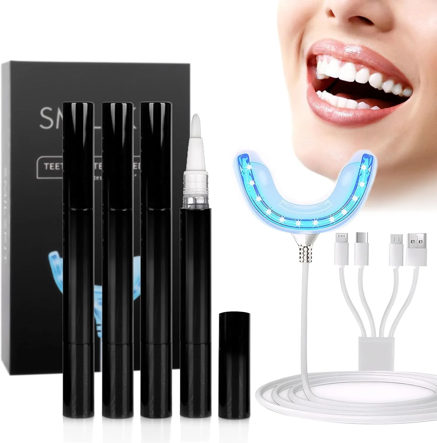 کیت حرفه ای سفید کننده دندان و کیت بلیچینگ با نور شتاب دهنده LED 16X - 4 عدد قلم ژل سفید کننده ایمن برای مینای دندان، سیستم مراقبت از دندان در خانه برای لبخندی روشن تر کیت حرفه ای سفید کننده دندان و کیت بلیچینگ با نور شتاب دهنده LED 16X - 4 عدد قلم ژل سفید کننده ایمن برای مینای دندان، سیستم مراقبت از دندان در خانه برای لبخندی روشن تر