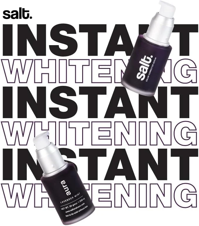 سرم اصلاح کننده رنگ دهان نمکی - سفید کننده فوری دندان | وگان و بدون فلوراید | غیر تهاجمی و غیر سایشی | خنثی کننده رنگ های زرد | فرمول طبیعی | 30 میلی لیتر سرم اصلاح کننده رنگ دهان نمکی - سفید کننده فوری دندان | وگان و بدون فلوراید | غیر تهاجمی و غیر سایشی | خنثی کننده رنگ های زرد | فرمول طبیعی | 30 میلی لیتر