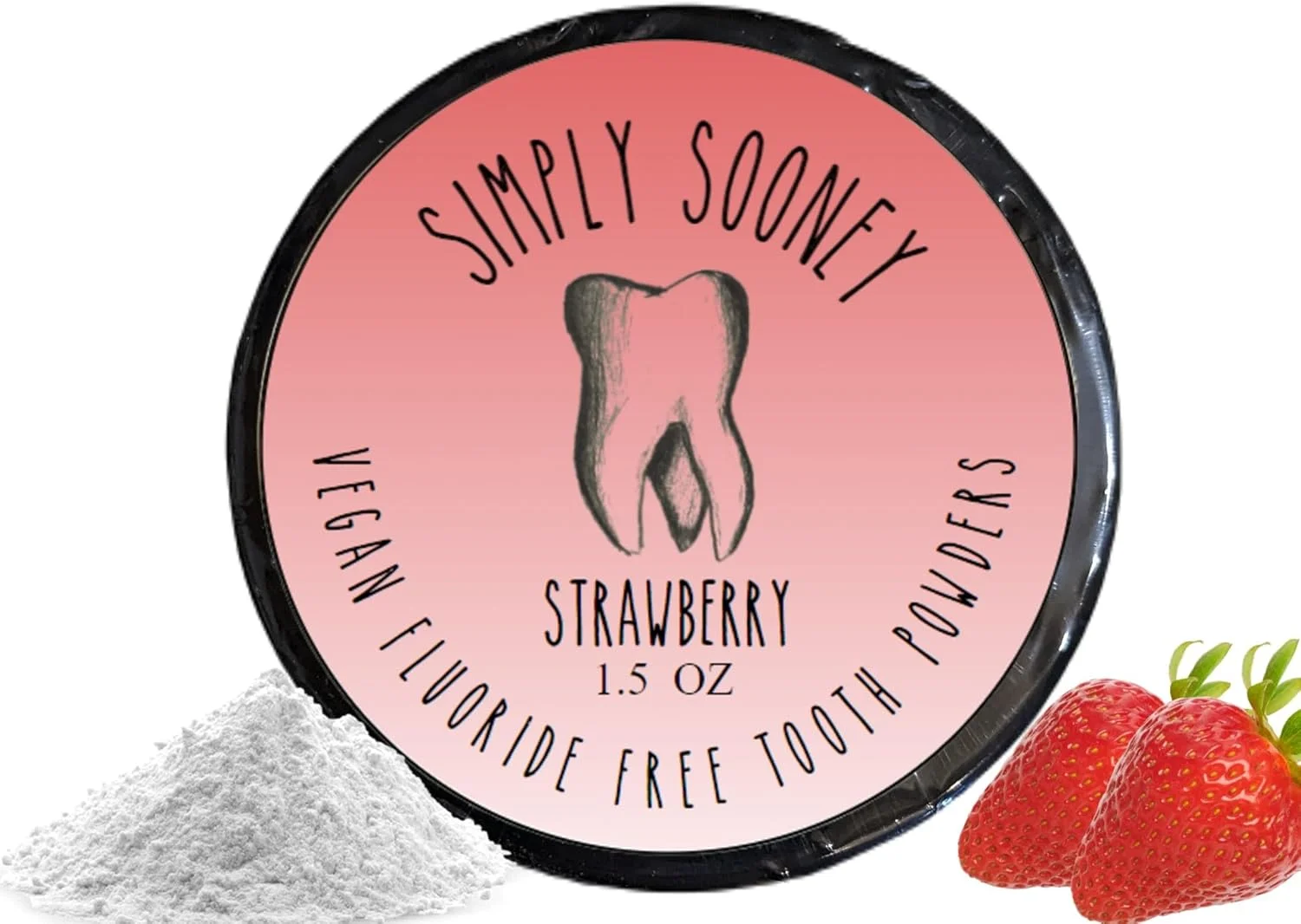پودر دندان معدنی گیاهی ترمیم کننده مینای دندان Simply Sooney با طعم توت فرنگی برای کودکان | سفید کننده طبیعی | دندان های قوی تر 42 گرم