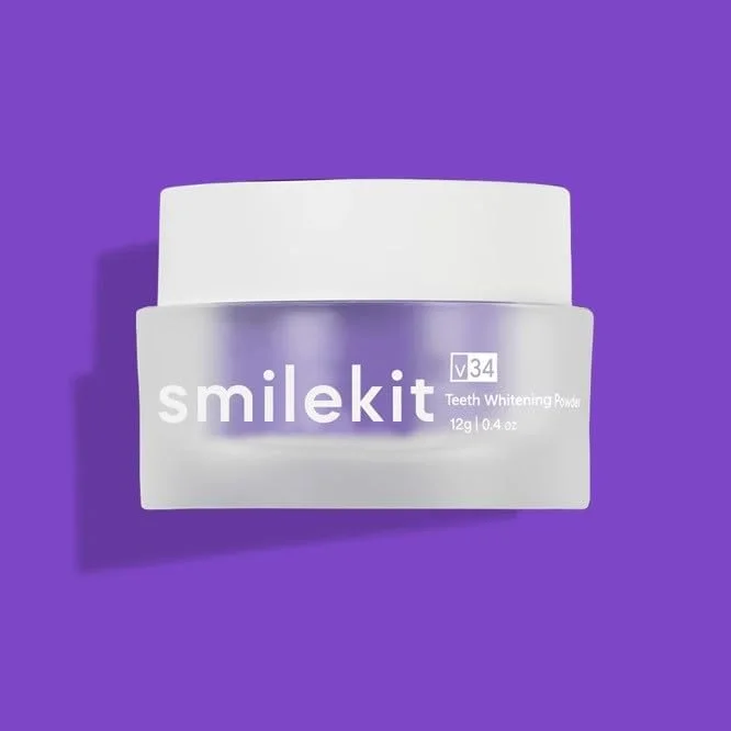 پودر سفید کننده دندان SmileKit® V34 | کیت سفید کننده دندان | پودر سفید کننده دندان | از بین برنده لکه های دندان | جایگزین هیدروژن پراکسید | تامین کننده بریتانیا
