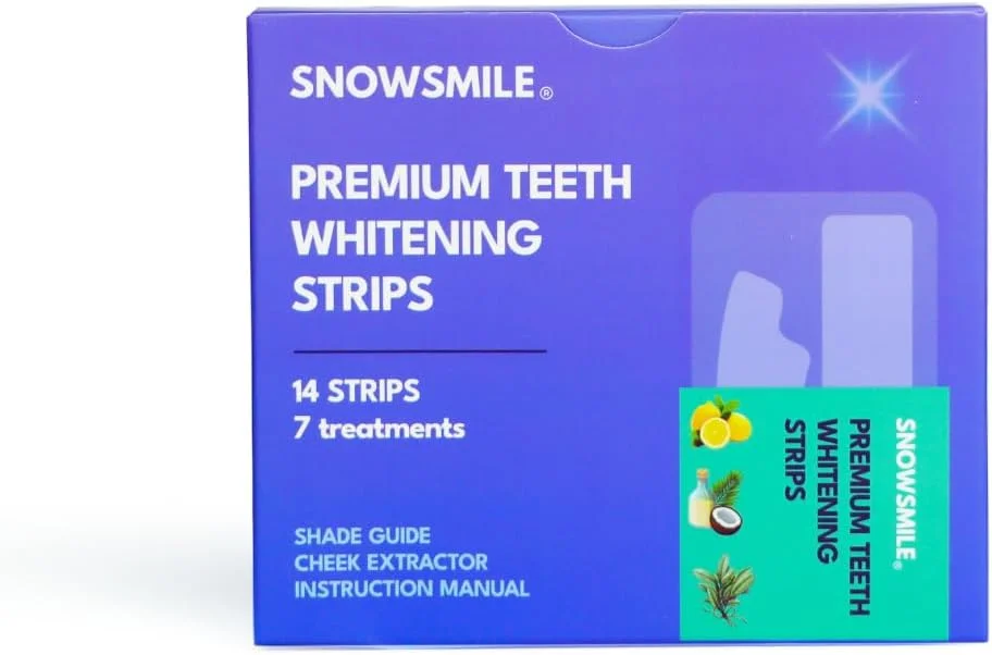 نوارهای سفید کننده دندان پریمیوم Snowsmile، ۱۴ نوار، ۷ دوره درمان نوارهای سفید کننده دندان پریمیوم Snowsmile، ۱۴ نوار، ۷ دوره درمان