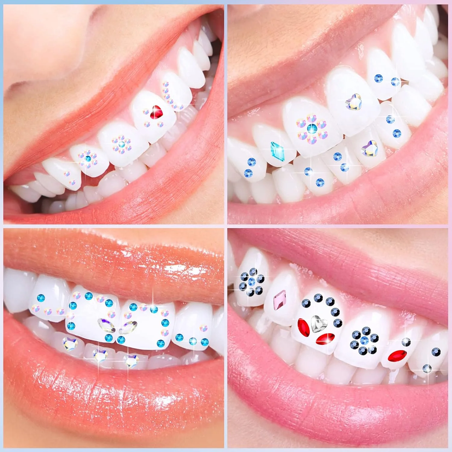 کیت نگین دندان Sosation شامل 377 قطعه جواهرات دندانی، کریستال مصنوعی بازتابنده برای تزئین دندان در مهمانی های هالووین و کریسمس (مدل براق) کیت نگین دندان Sosation شامل 377 قطعه جواهرات دندانی، کریستال مصنوعی بازتابنده برای تزئین دندان در مهمانی های هالووین و کریسمس (مدل براق)