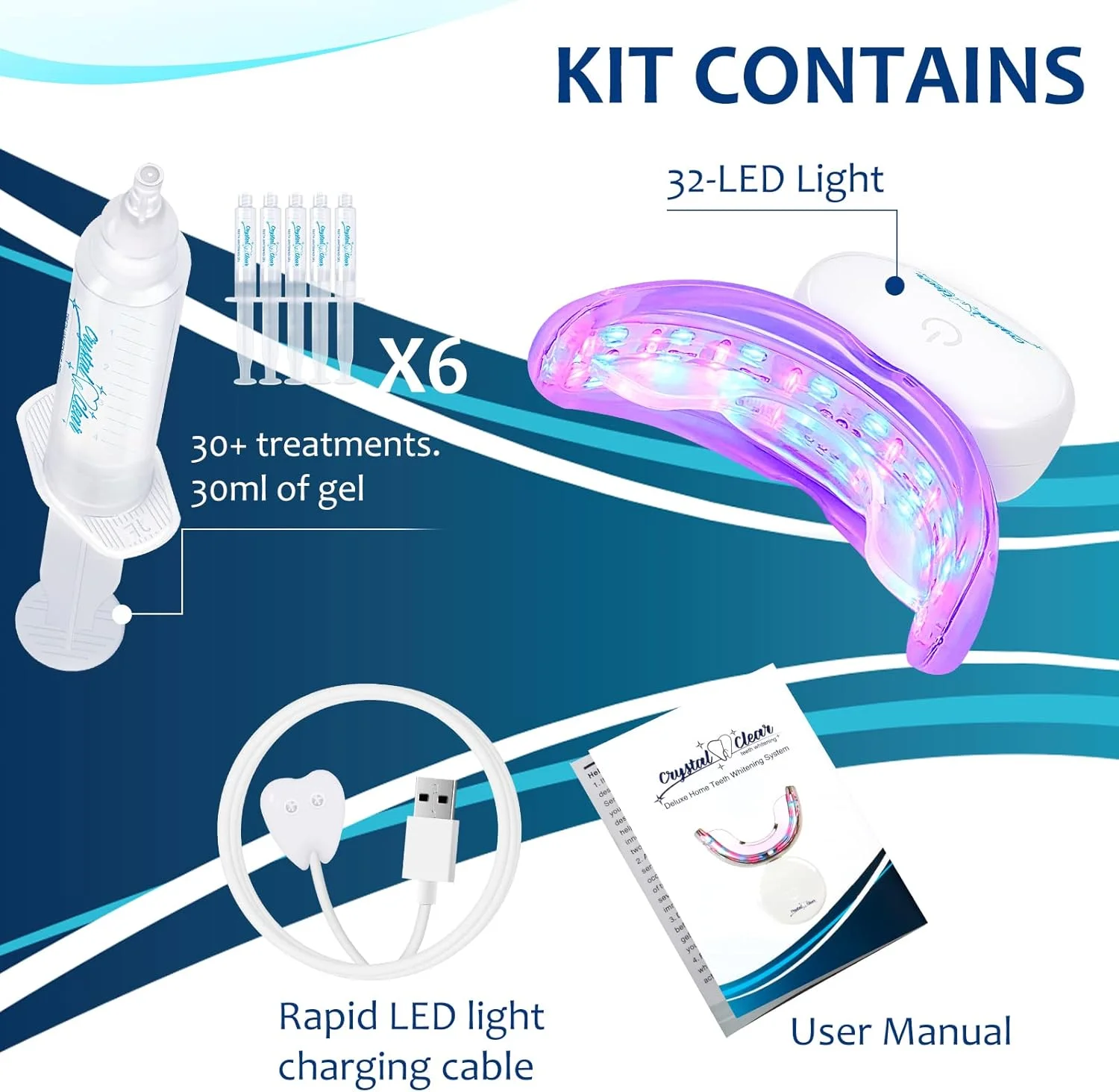 کیت سفید کننده دندان Soti با نور LED، قابل شارژ، ژل CP 35٪، سفید کننده سریع غیر حساس، توصیه شده توسط دندانپزشکان ایالات متحده آمریکا، از بین برنده لکه های قهوه، چای و غذا، ضد آب توسط کریستال کلیر کیت سفید کننده دندان Soti با نور LED، قابل شارژ، ژل CP 35٪، سفید کننده سریع غیر حساس، توصیه شده توسط دندانپزشکان ایالات متحده آمریکا، از بین برنده لکه های قهوه، چای و غذا، ضد آب توسط کریستال کلیر