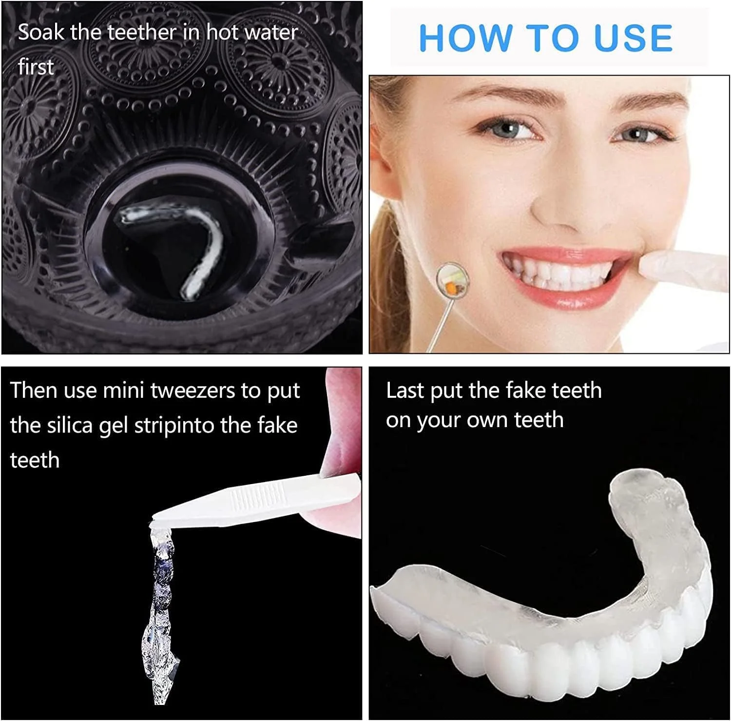 روکش فوری دندان SYOSI، 2 جفت - دندان های موقت زیبایی برای مردان و زنان با دندان های نامناسب - روکش گیره ای برای لبخند بالا و پایین روکش فوری دندان SYOSI، 2 جفت - دندان های موقت زیبایی برای مردان و زنان با دندان های نامناسب - روکش گیره ای برای لبخند بالا و پایین