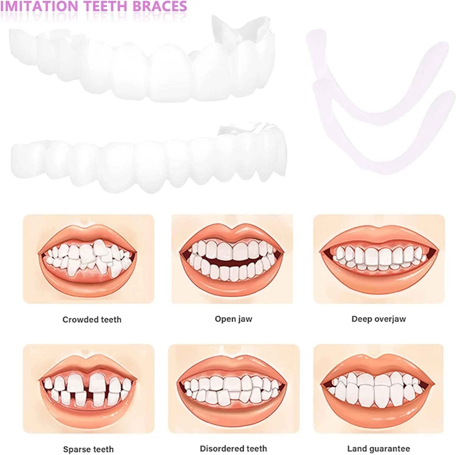 روکش فوری دندان SYOSI، 2 جفت - دندان های موقت زیبایی برای مردان و زنان با دندان های نامناسب - روکش گیره ای برای لبخند بالا و پایین روکش فوری دندان SYOSI، 2 جفت - دندان های موقت زیبایی برای مردان و زنان با دندان های نامناسب - روکش گیره ای برای لبخند بالا و پایین