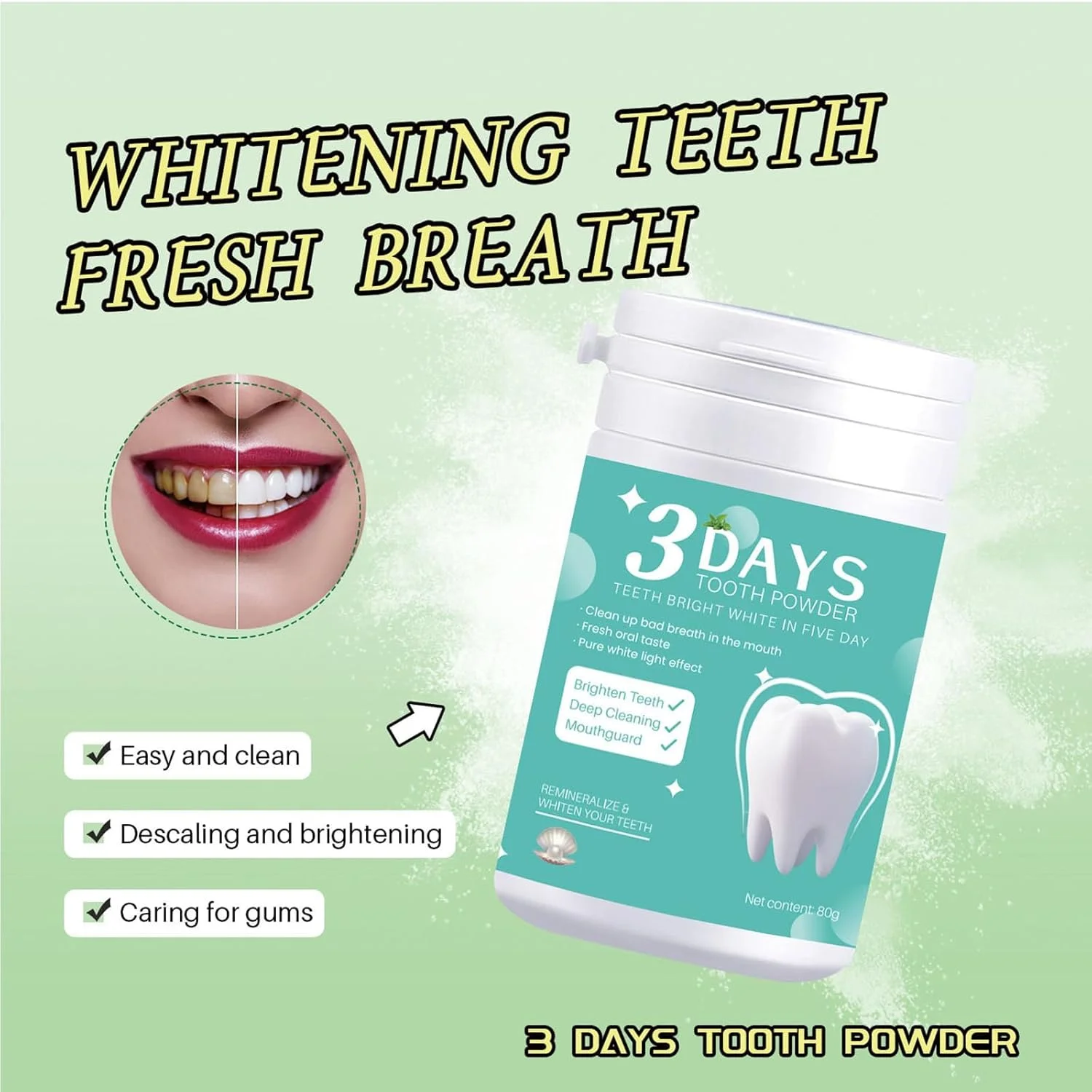 پودر سفید کننده دندان، پودر دندان سازگار با مینای دندان، سفید کننده و از بین برنده لکه، پاک کننده عمیق نعنایی و مروارید دندان معدنی کننده مجدد (آبی) پودر سفید کننده دندان، پودر دندان سازگار با مینای دندان، سفید کننده و از بین برنده لکه، پاک کننده عمیق نعنایی و مروارید دندان معدنی کننده مجدد (آبی)