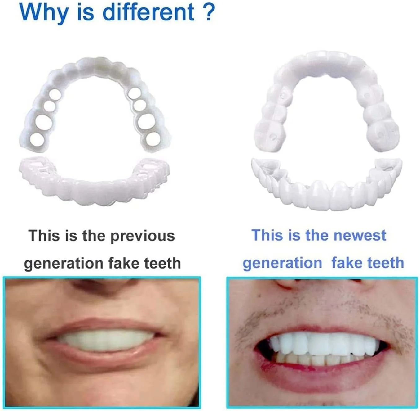 ۲ جفت، موقت، طبیعی و راحت، قابل تنظیم برای آقایان و بانوان، لبخند زیبا (۱) ۲ جفت، موقت، طبیعی و راحت، قابل تنظیم برای آقایان و بانوان، لبخند زیبا (۱)