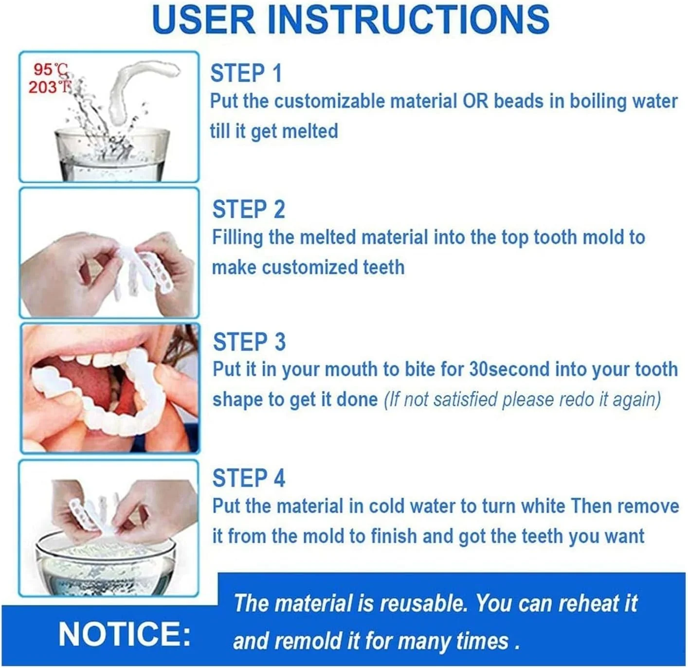 ۲ جفت، موقت، طبیعی و راحت، قابل تنظیم برای آقایان و بانوان، لبخند زیبا (۱) ۲ جفت، موقت، طبیعی و راحت، قابل تنظیم برای آقایان و بانوان، لبخند زیبا (۱)