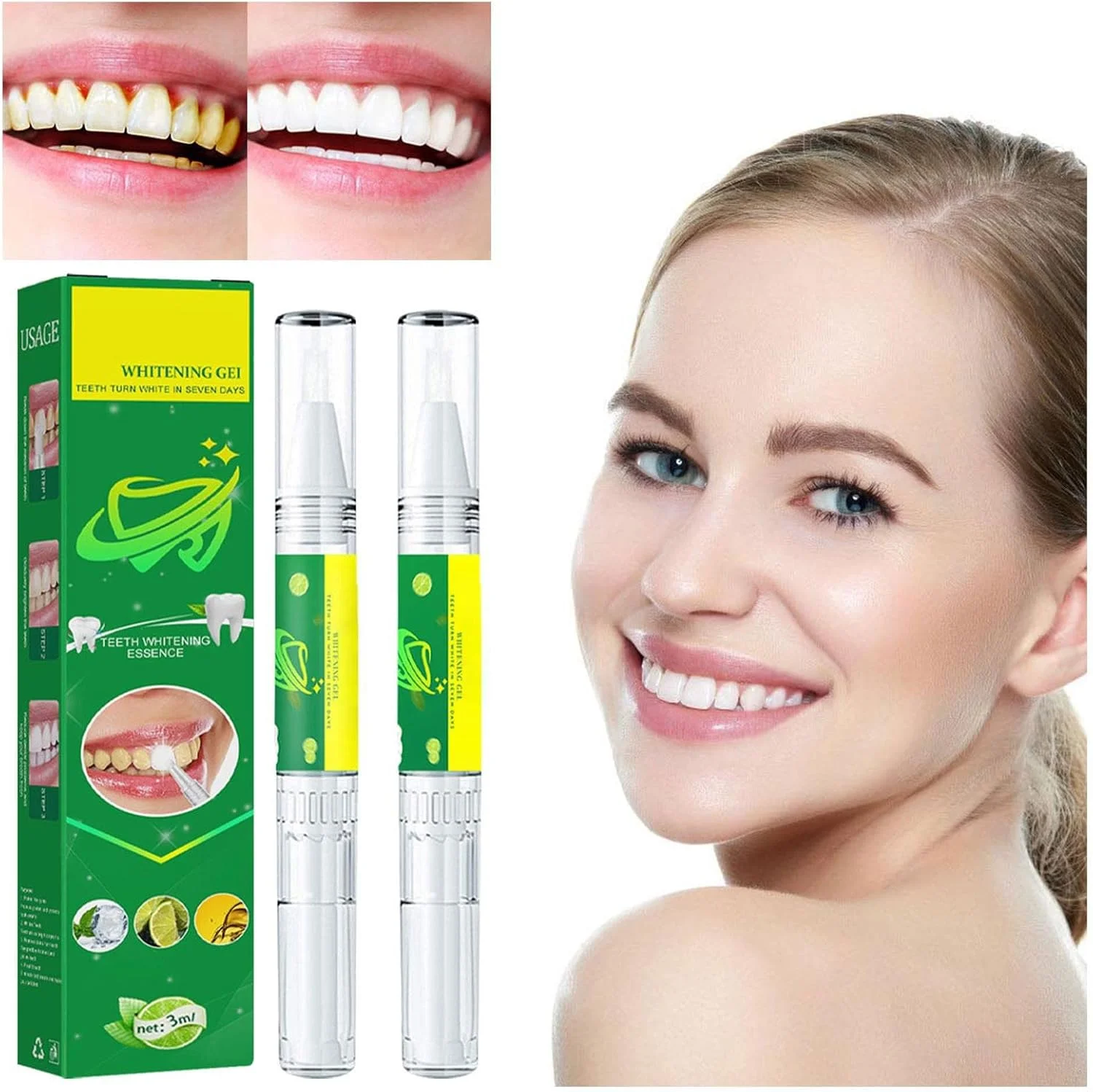 قلم مراقبت از تمیزی دندان، مناسب برای دندان های زرد، لکه های سیاه و پوسیدگی دندان، بدون ایجاد حساسیت، استفاده آسان، 6 میلی لیتر قلم مراقبت از تمیزی دندان، مناسب برای دندان های زرد، لکه های سیاه و پوسیدگی دندان، بدون ایجاد حساسیت، استفاده آسان، 6 میلی لیتر