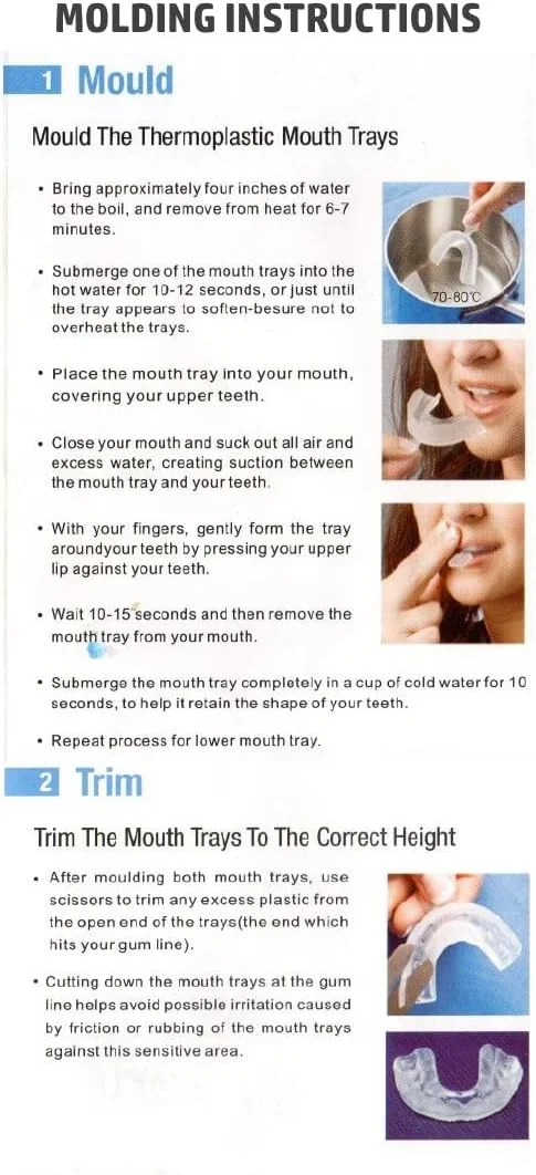 مجموعه 10 عددی قالب های حرارتی سفید کننده دندان