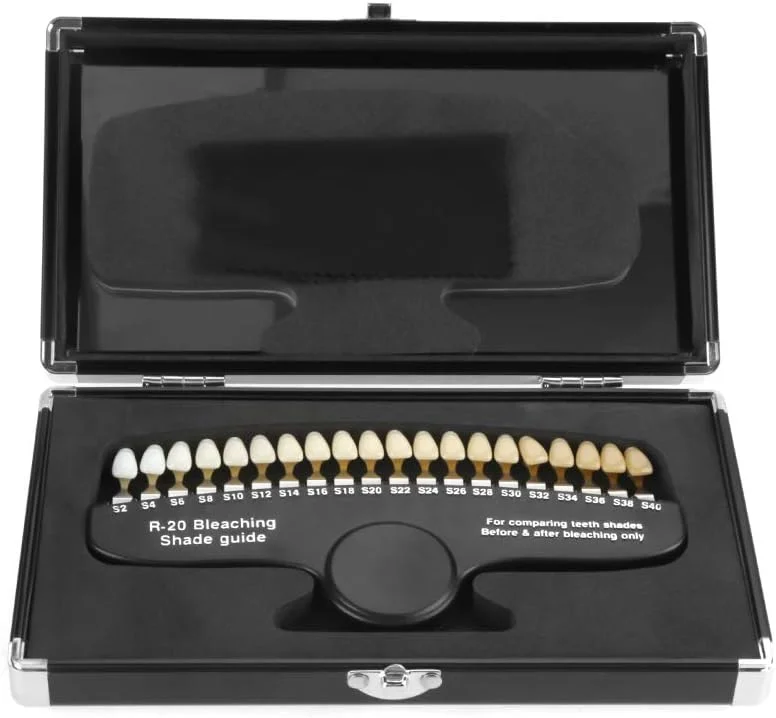 راهنمای تعیین رنگ دندان با شماره‌گذاری حکاکی شده، مناسب برای مراقبت از دندان، سفید کردن، بلیچینگ و روکش‌های پرسلن با 20 رنگ