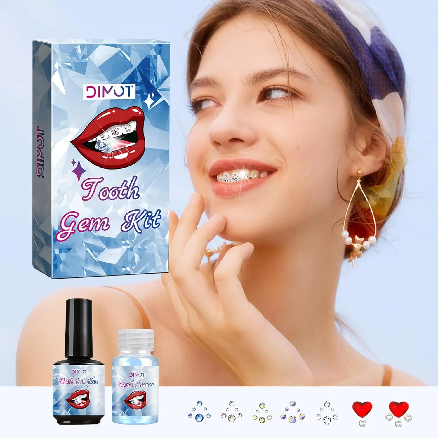 کیت نگین دندان با نور، مدل جدید ۲۰۲۵ برای آقایان و بانوان