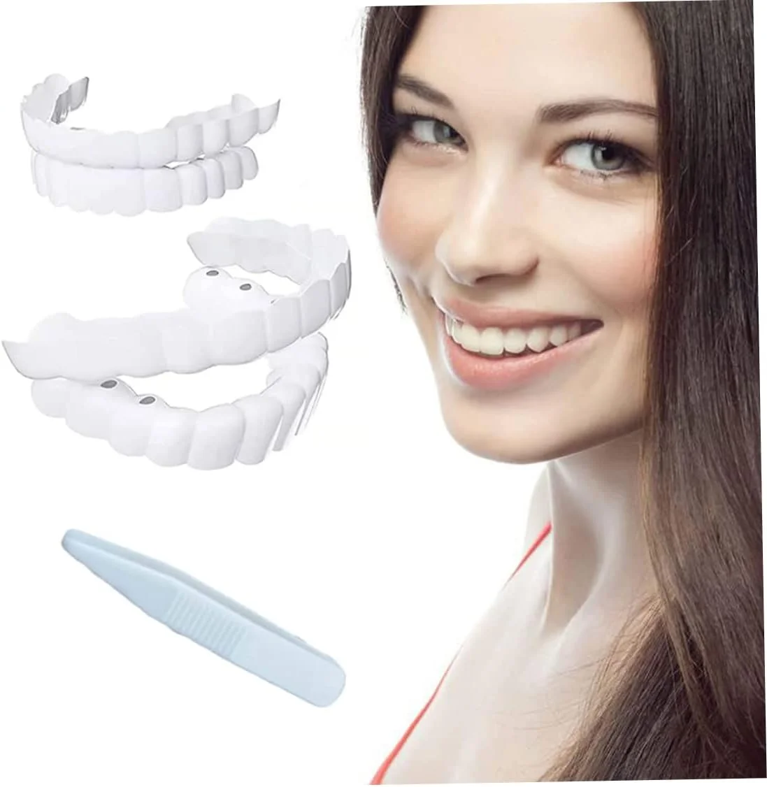 دندان مصنوعی موقت روکش دندان، دندان های فوری سفید کننده برای مردان و زنان، جایگزینی برای سفید کردن دندان های بد