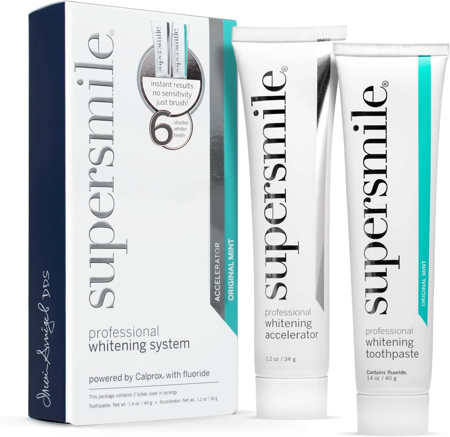 سیستم سفید کننده حرفه ای دندان سوپراسمایل: خمیر دندان 50 گرم + شتاب دهنده 34 گرم 2 عددی سیستم سفید کننده حرفه ای دندان سوپراسمایل: خمیر دندان 50 گرم + شتاب دهنده 34 گرم 2 عددی