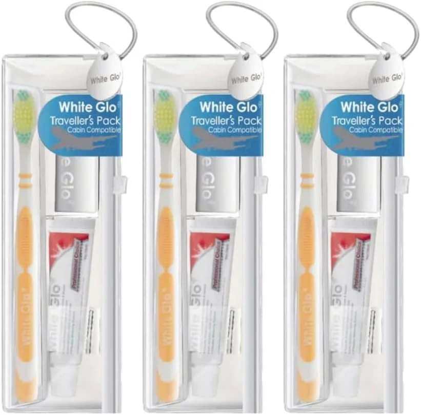 مجموعه بهداشت دهان و دندان مسافرتی وایت گلو – خمیر دندان سفید کننده، مسواک ضد لک، نخ دندان و کیف حمل – مراقبت از دهان در سفر - سایز مسافرتی 24 گرمی، مورد تایید TSA - (بسته 3 عددی) مجموعه بهداشت دهان و دندان مسافرتی وایت گلو – خمیر دندان سفید کننده، مسواک ضد لک، نخ دندان و کیف حمل – مراقبت از دهان در سفر - سایز مسافرتی 24 گرمی، مورد تایید TSA - (بسته 3 عددی)