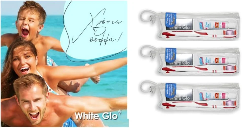 مجموعه بهداشت دهان و دندان مسافرتی وایت گلو – خمیر دندان سفید کننده، مسواک ضد لک، نخ دندان و کیف حمل – مراقبت از دهان در سفر - سایز مسافرتی 24 گرمی، مورد تایید TSA - (بسته 3 عددی)