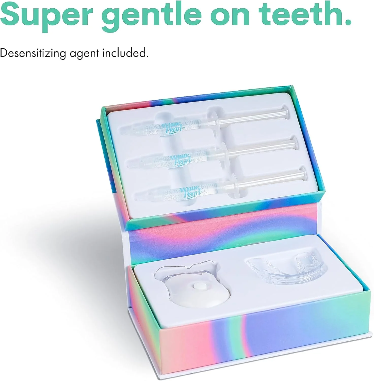 کیت سفید کننده دندان وایت پرل کو با نور LED، بی سیم، 35% کاربامید پراکسید، عامل حساسیت زدا، ایمن برای مینای دندان، ملایم برای دندان