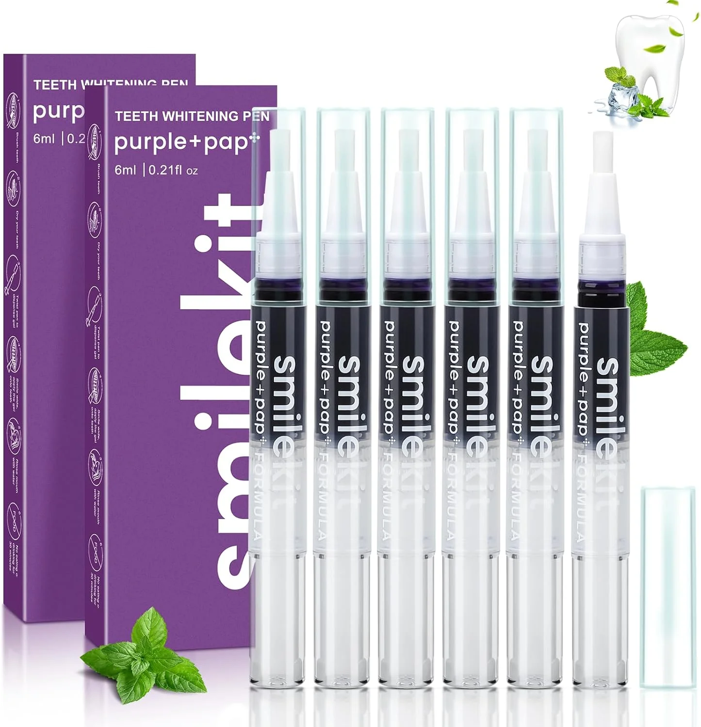 قلم سفید کننده دندان، بسته 6 عددی قلم سفید کننده دندان، سفید کننده دندان برای دندان های سفیدتر، حذف موثر لکه های چای قهوه و نیکوتین قلم سفید کننده دندان، بسته 6 عددی قلم سفید کننده دندان، سفید کننده دندان برای دندان های سفیدتر، حذف موثر لکه های چای قهوه و نیکوتین