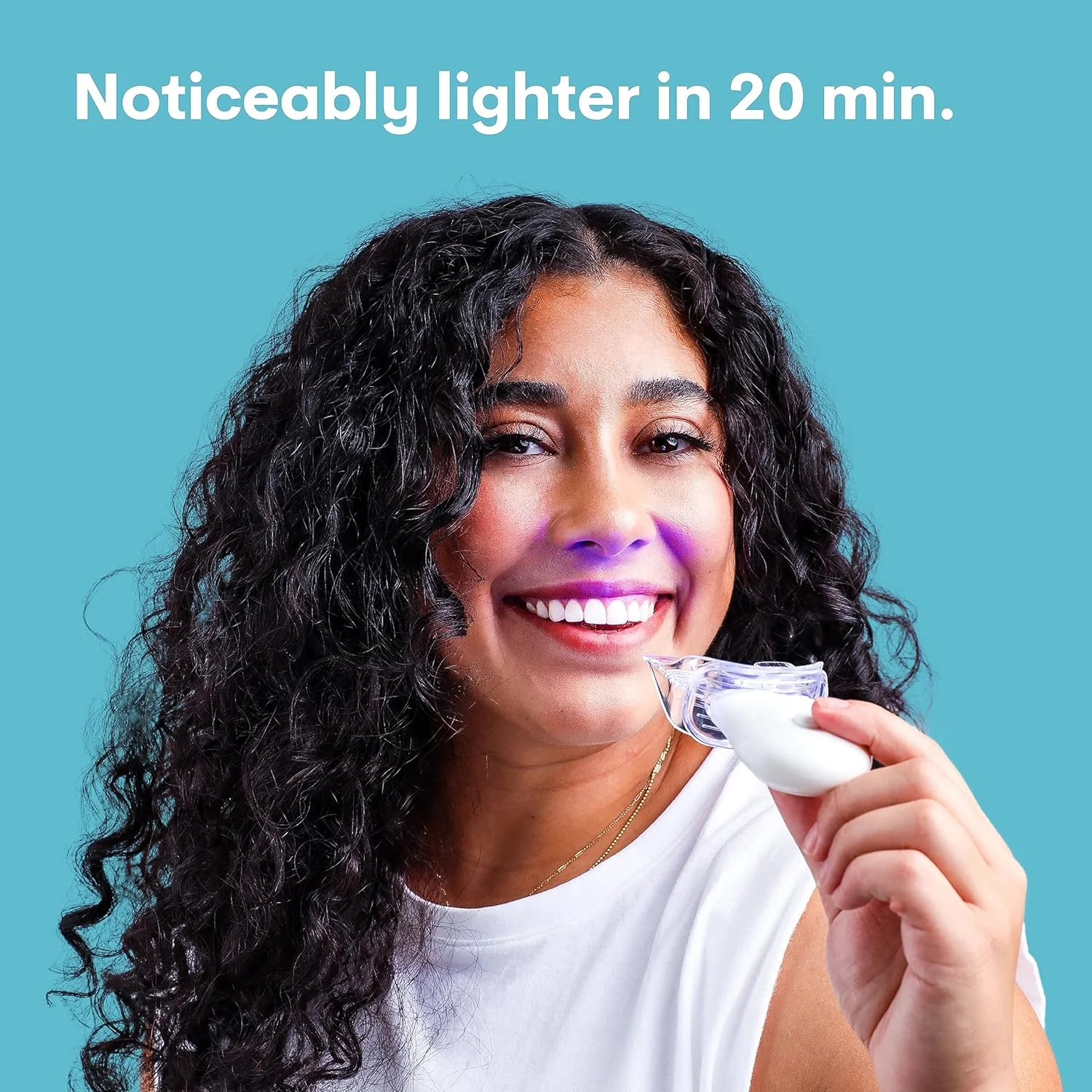 کیت سفید کننده دندان وایت پرل کو با نور LED، بی سیم، 35% کاربامید پراکسید، عامل حساسیت زدا، ایمن برای مینای دندان، ملایم برای دندان