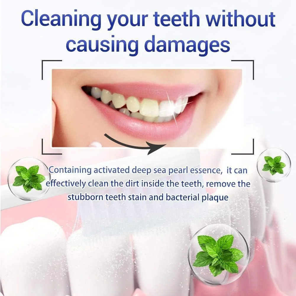 پودر سفید کننده دندان، پودر روشن کننده عصاره مروارید، سفید کننده طبیعی از بین برنده لکه های ناشی از قهوه، شراب، سیگار، بدون حساسیت، حفظ تازگی دهان (30 گرم)